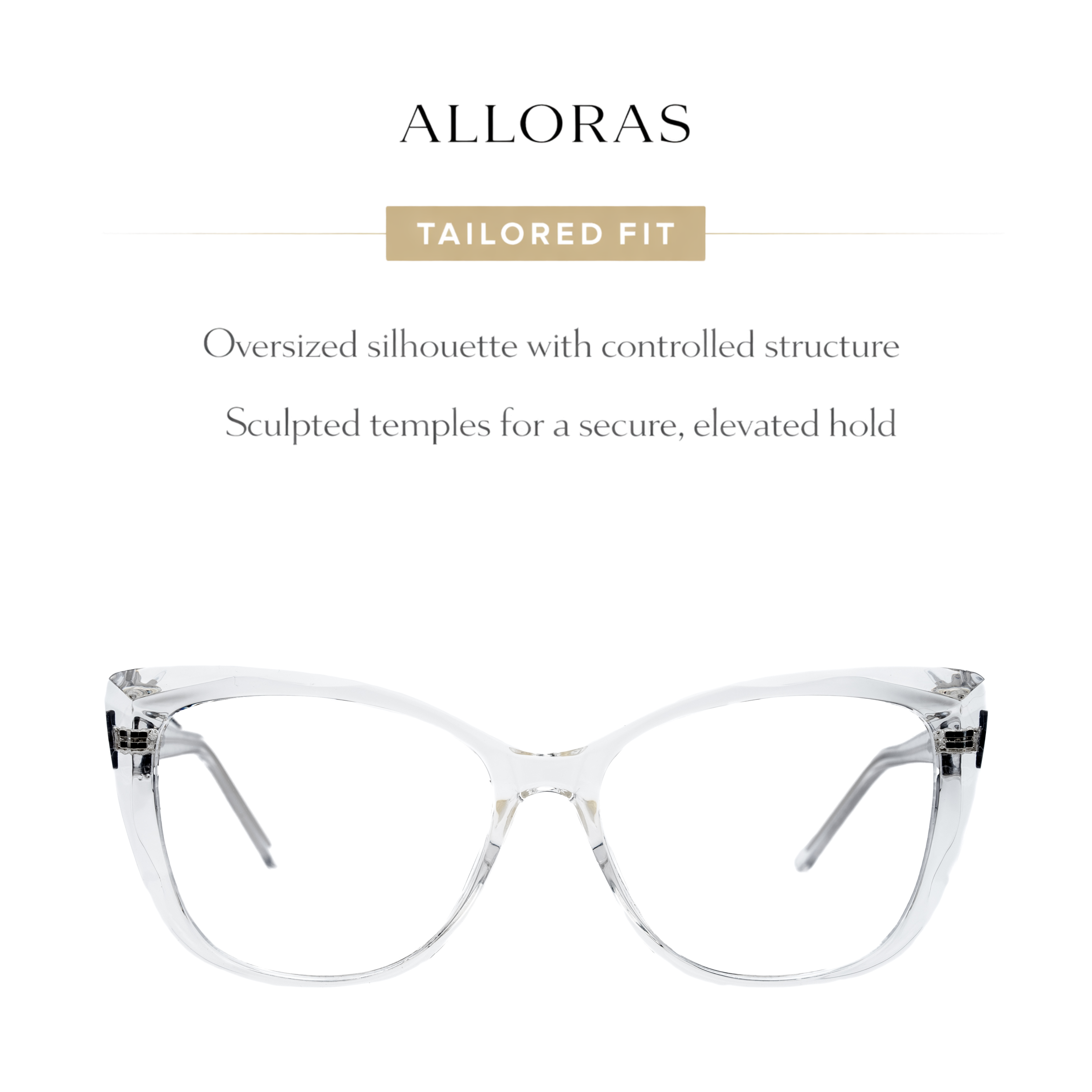 LadyBoss Alloras fit guide #frame color_crystal clear