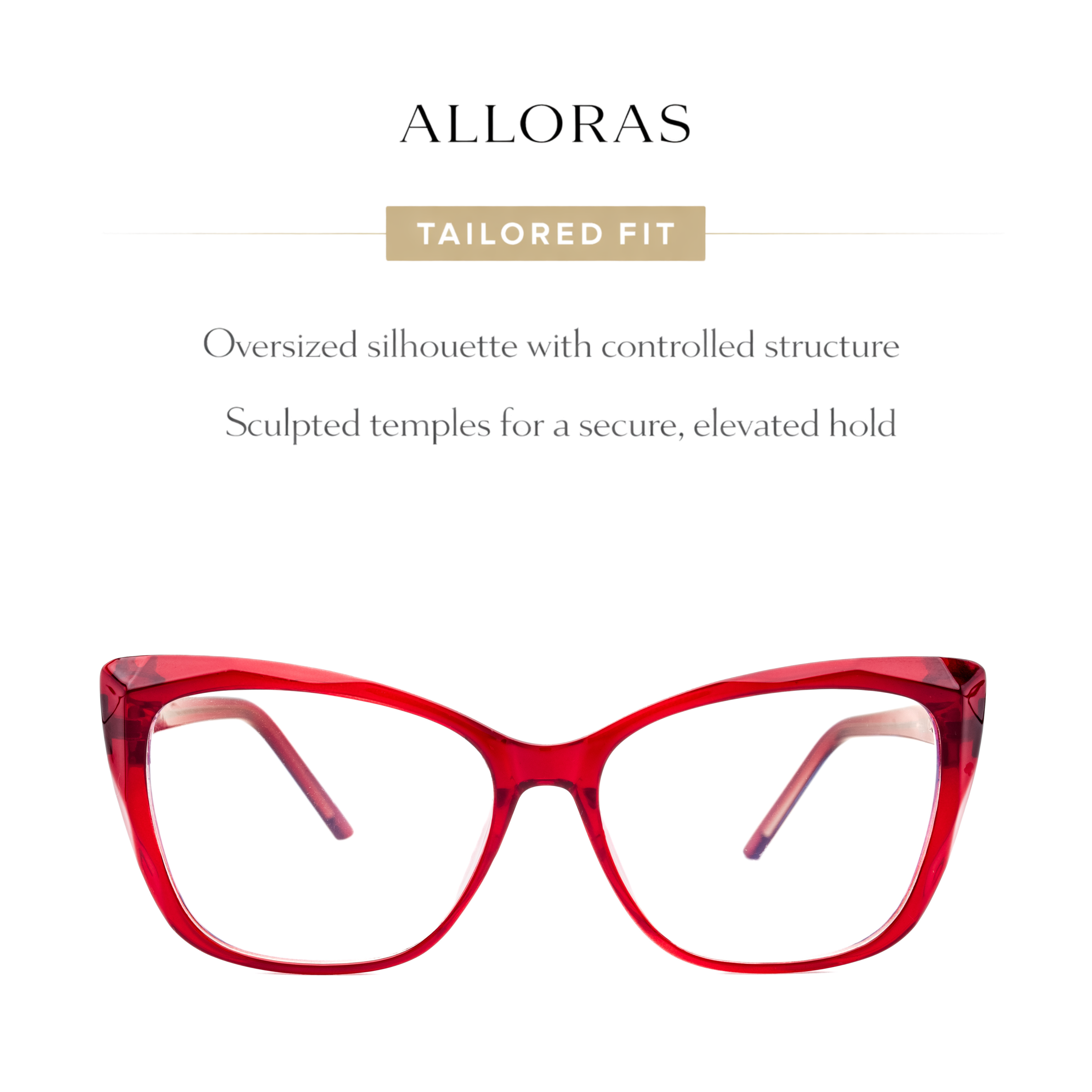 LadyBoss Alloras fit guide #frame color_cardinal crystal