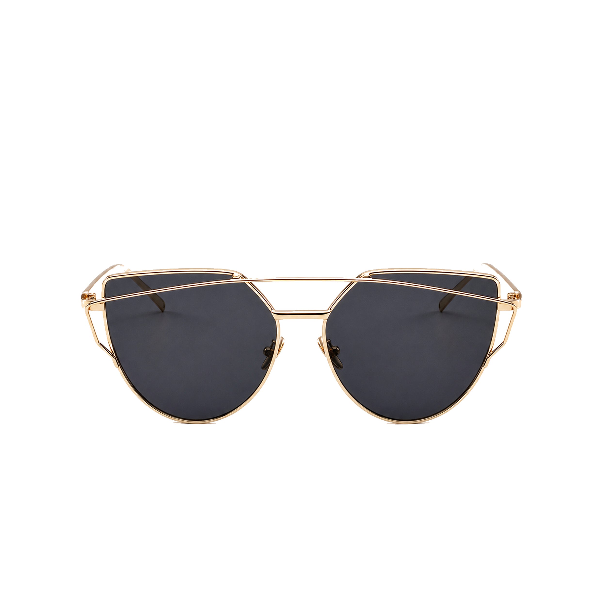 LadyBoss Goldens sunglasses in Black, front view #frame color_black