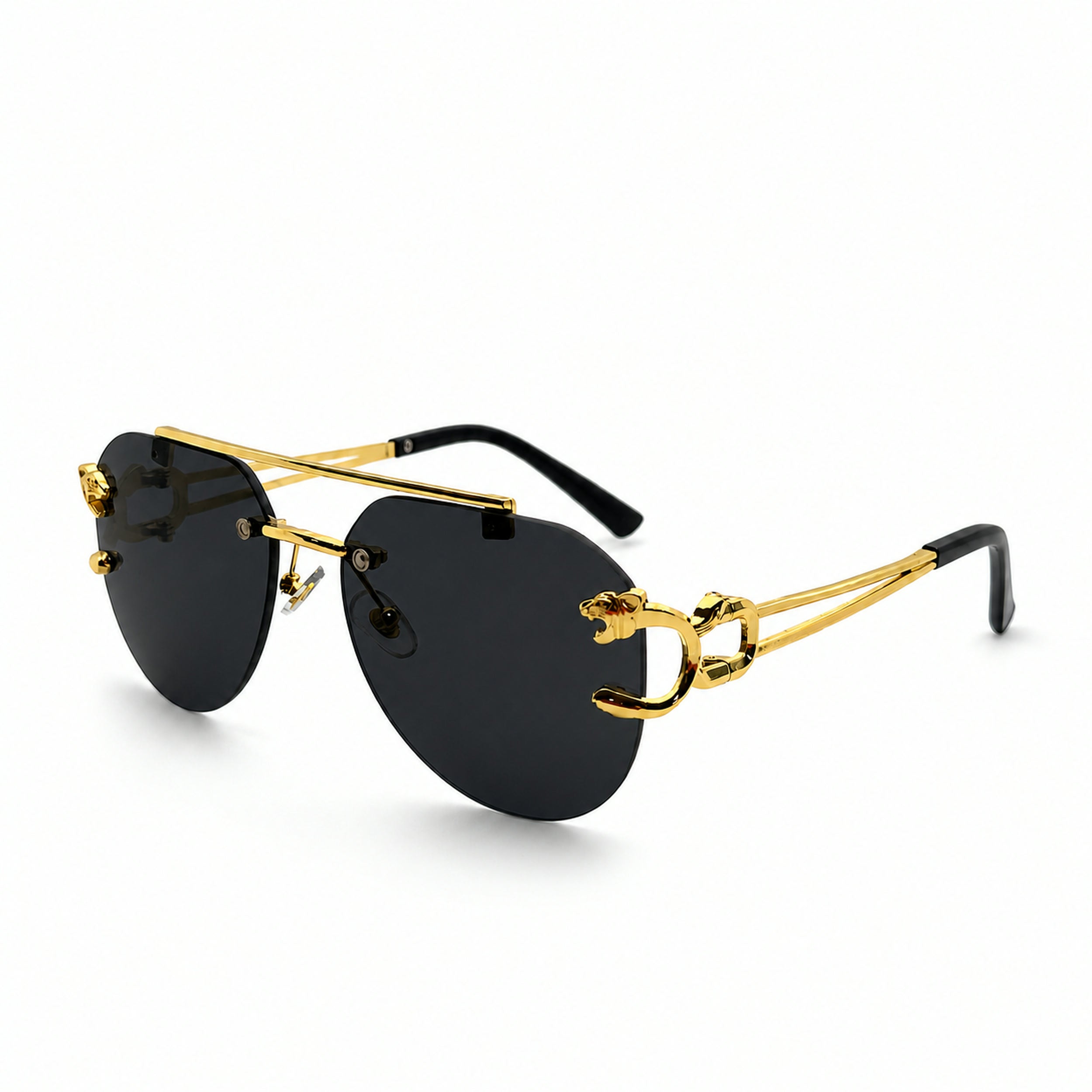 LadyBoss Indiscretions sunglasses in Black & Gold, three-quarter view