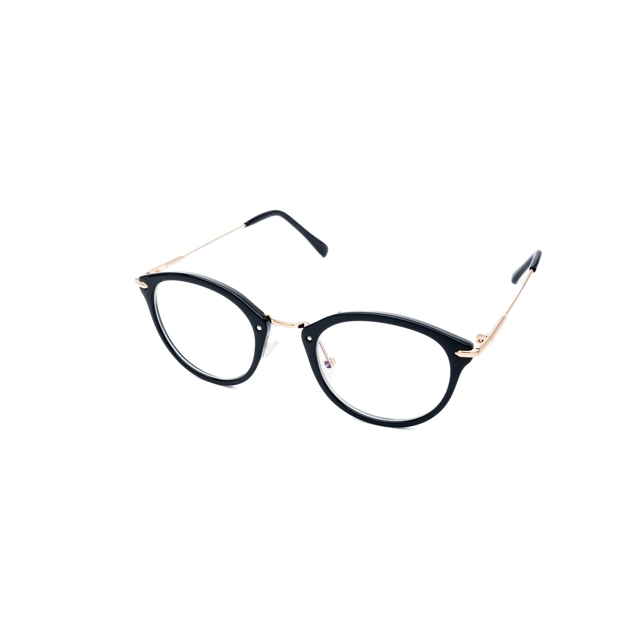 LadyBoss Visionaries eyeglasses in Black, angled view #frame color_black