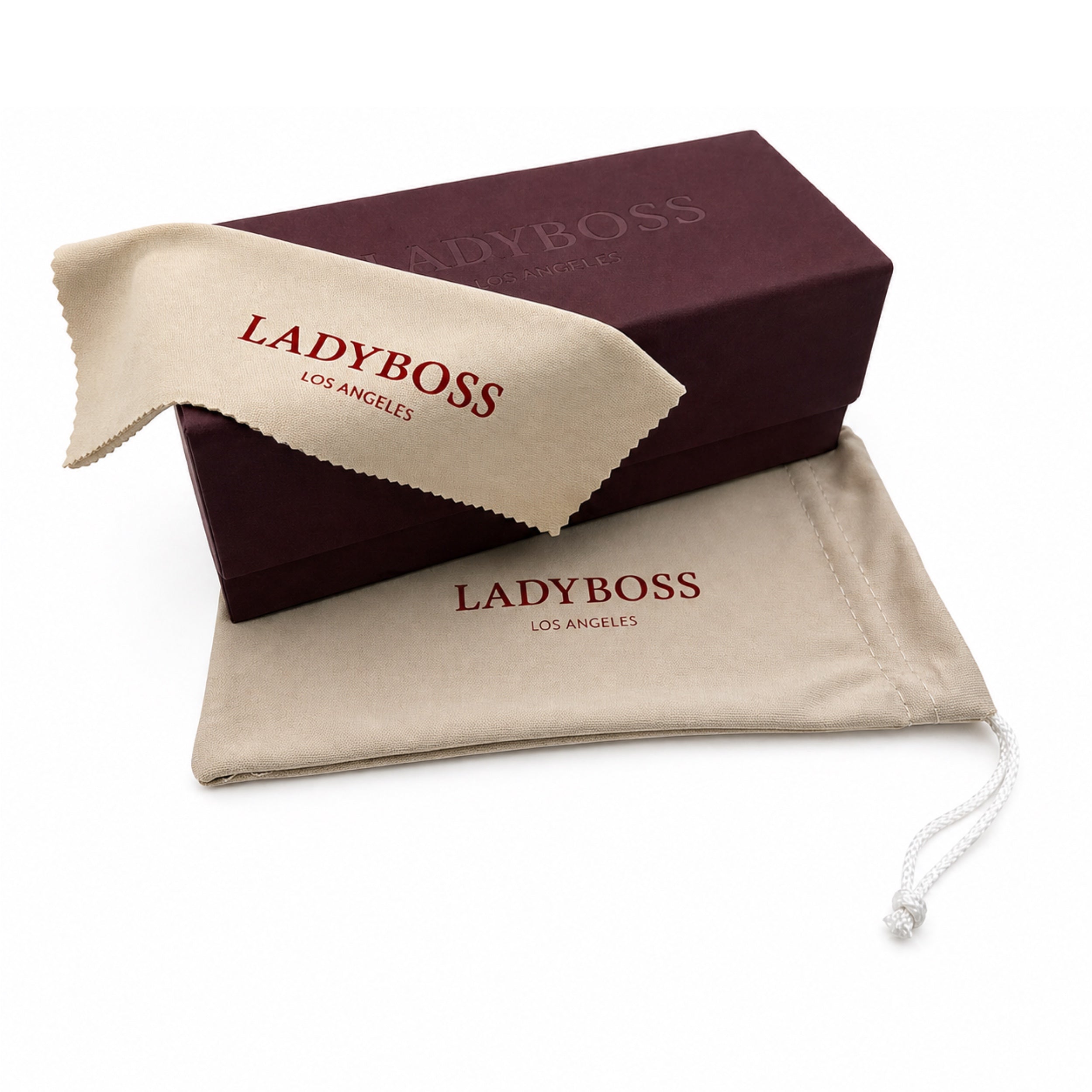 LadyBoss Luxe Kit eyewear case and cleaning set