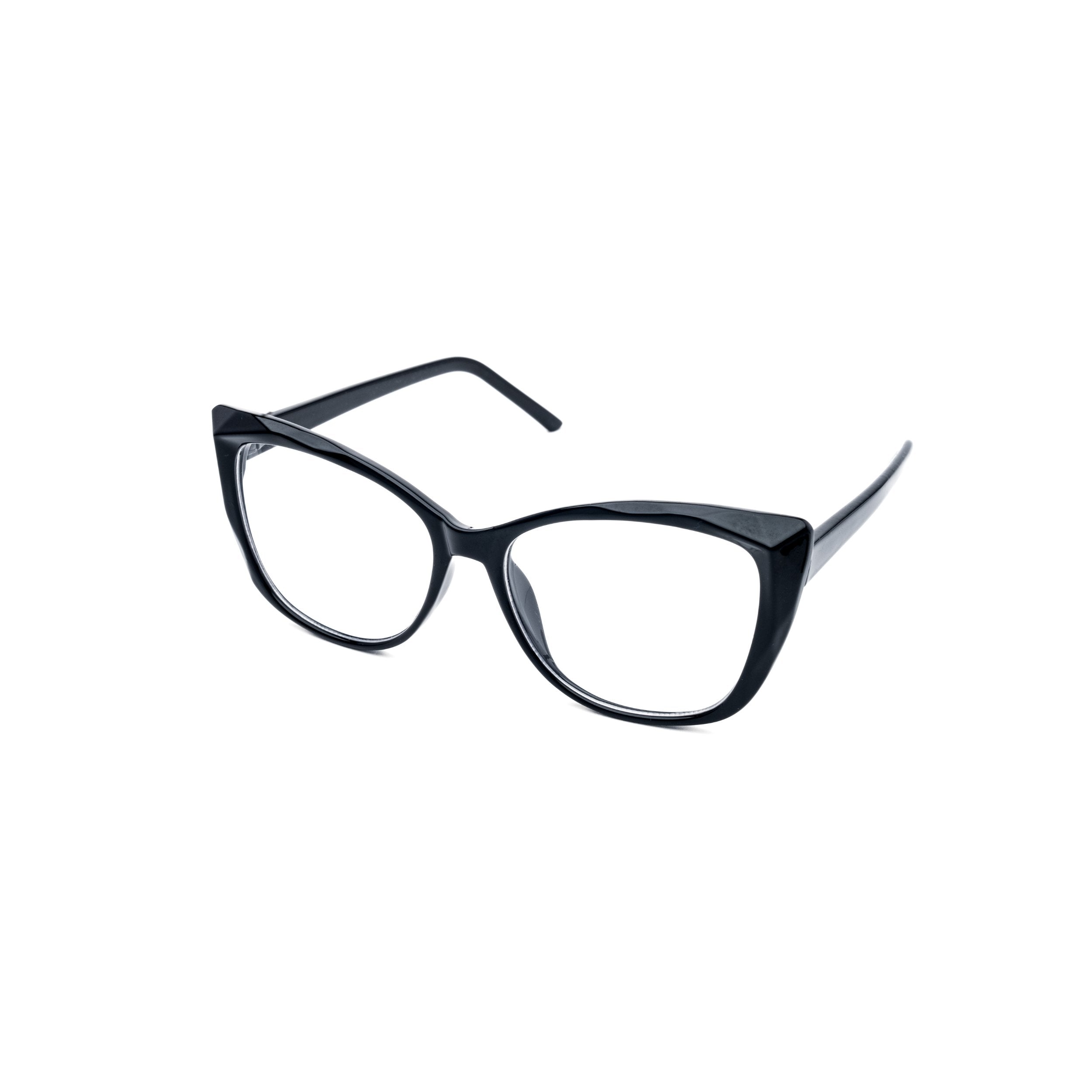 LadyBoss Alloras eyeglasses in Black, angled view #frame color_black