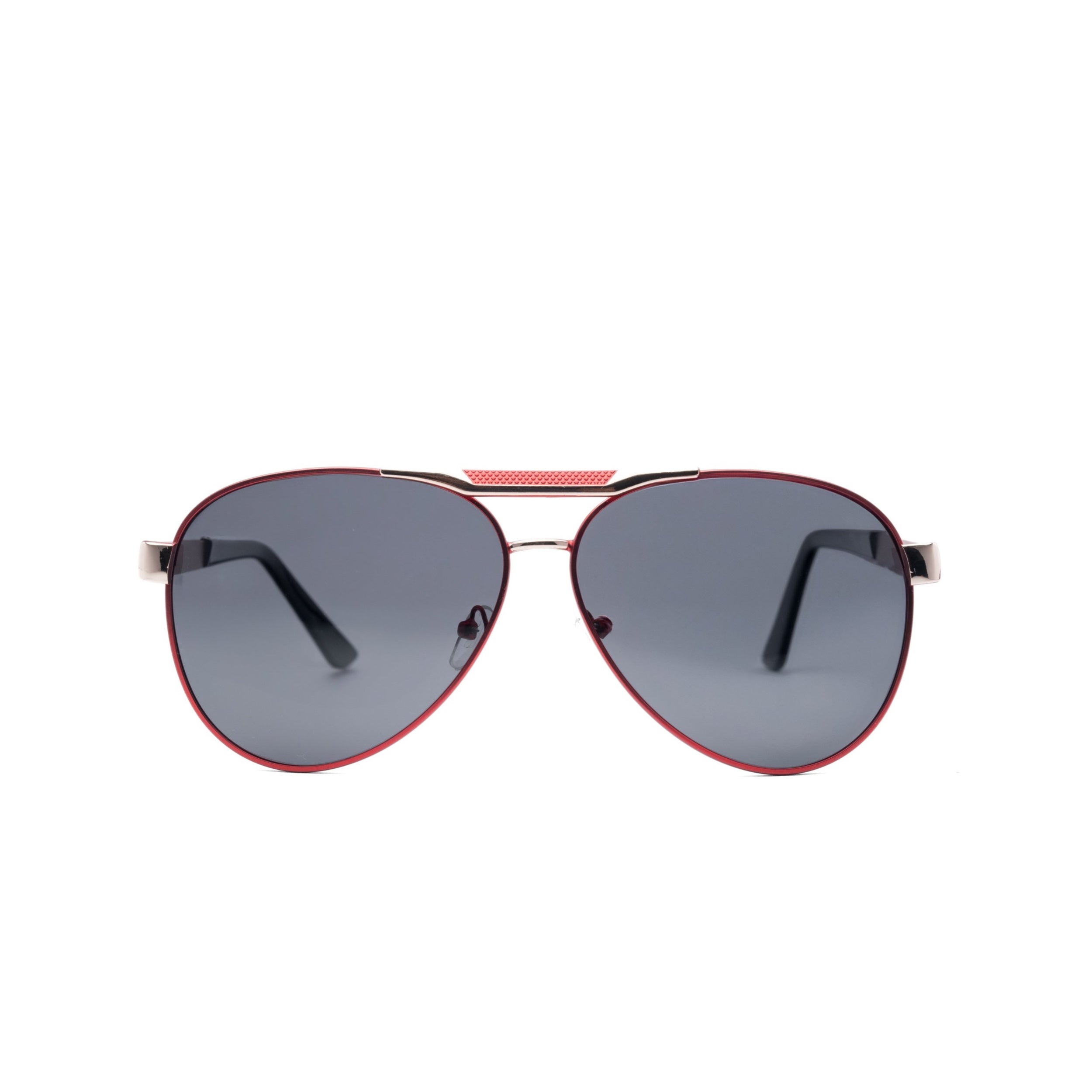 LadyBoss Aviators sunglasses in Black & Red, front view #frame color_black & red