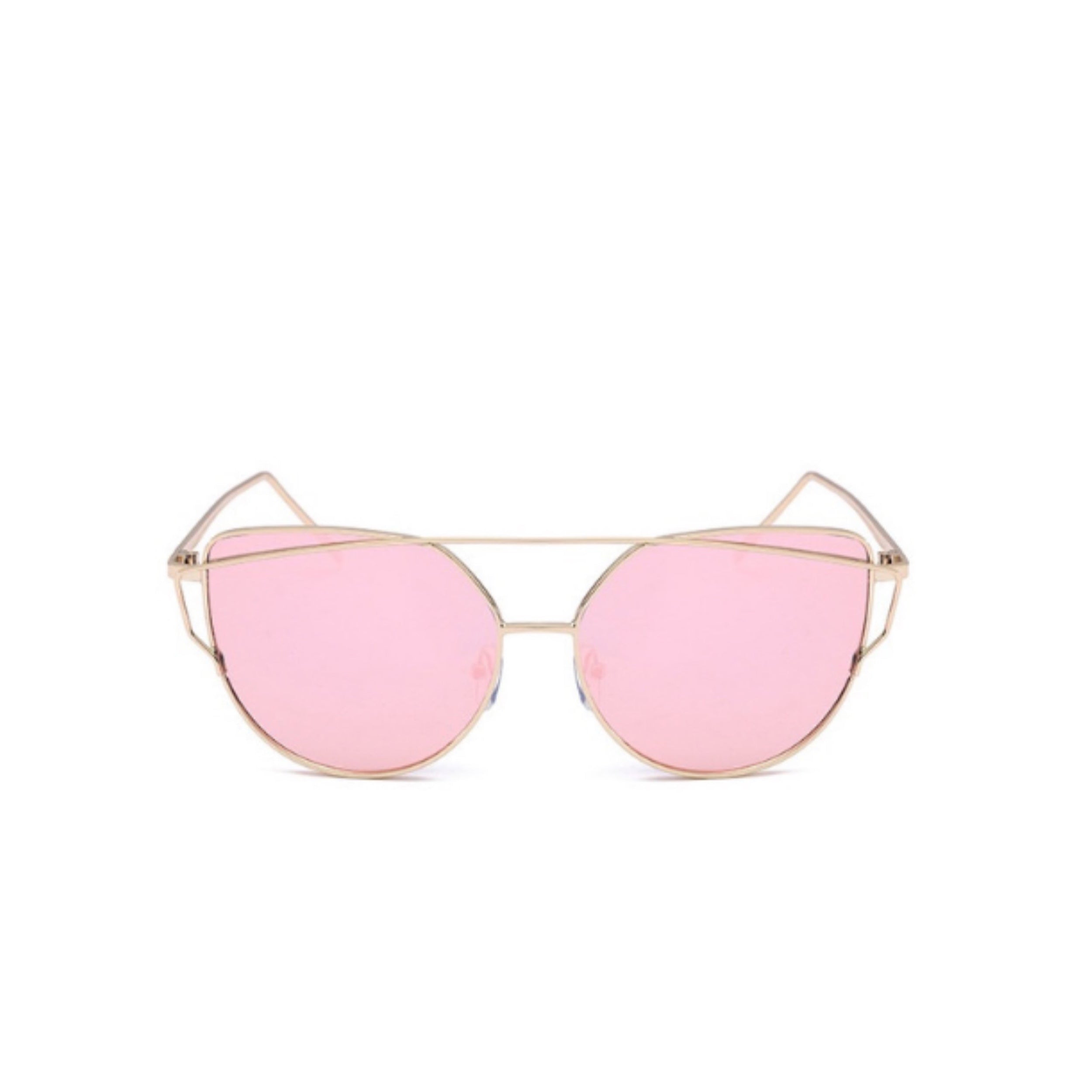 LadyBoss Goldens sunglasses in Rose Gold, front view #frame color_rose gold