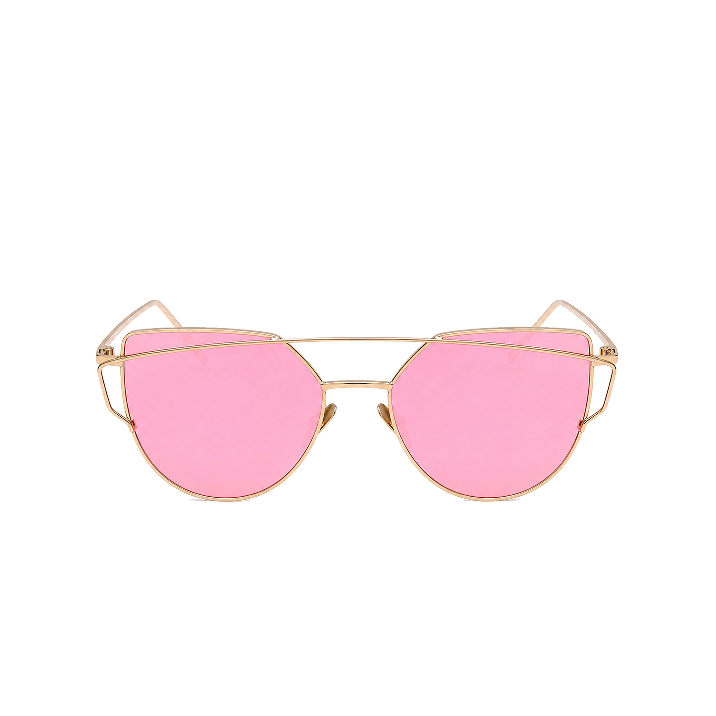 LadyBoss Goldens sunglasses in Rose Gold, front view #frame color_rose gold