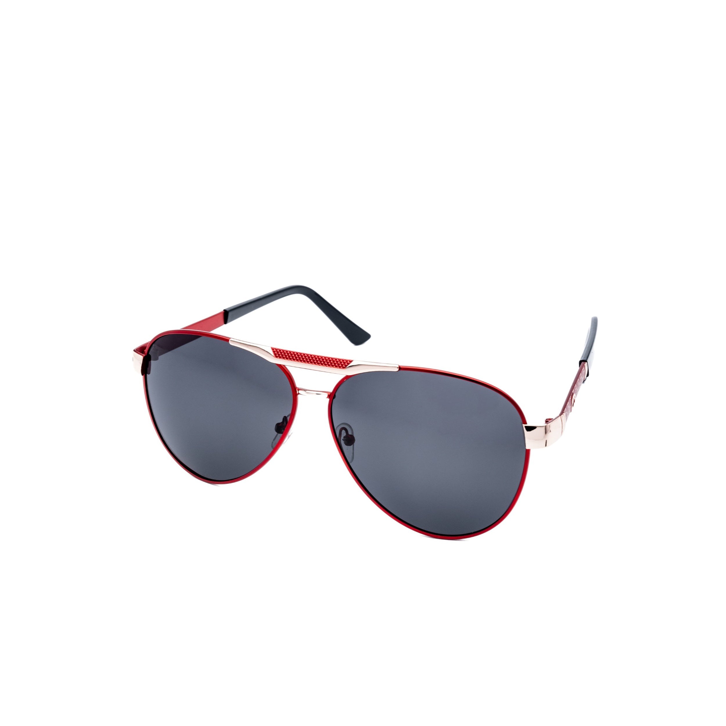 LadyBoss Aviators sunglasses in Black & Red, angled view #frame color_black & red