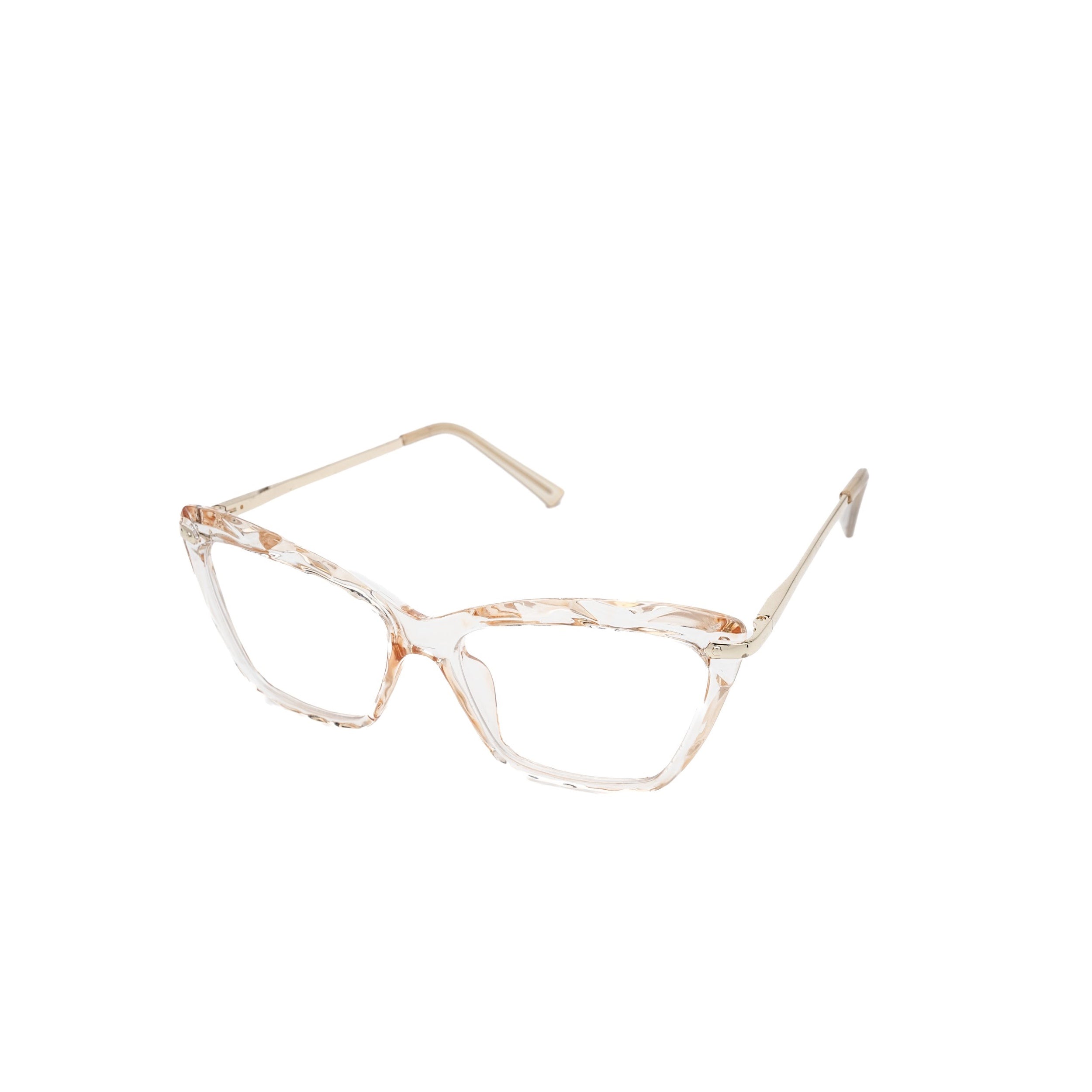 LadyBoss Savants eyeglasses in Champagne, angled view #frame color_champagne
