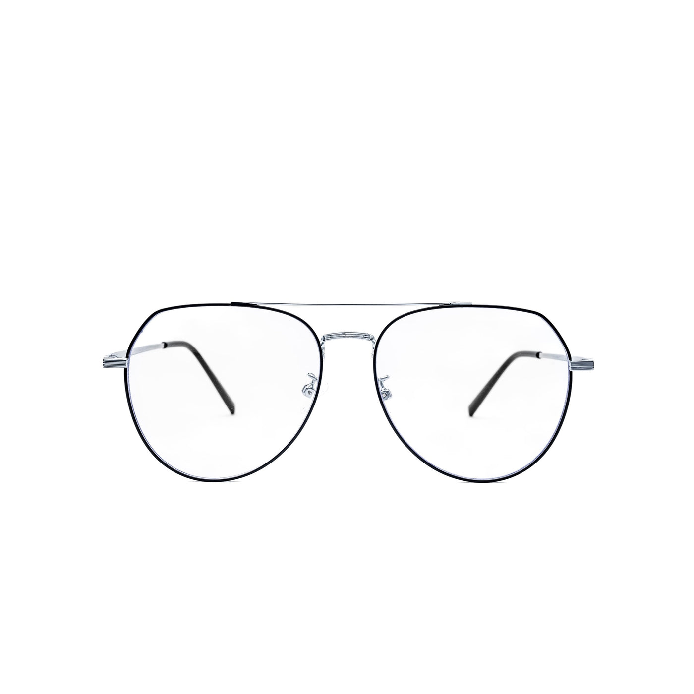 LadyBoss Evocatives eyeglasses in Black & Silver, front view