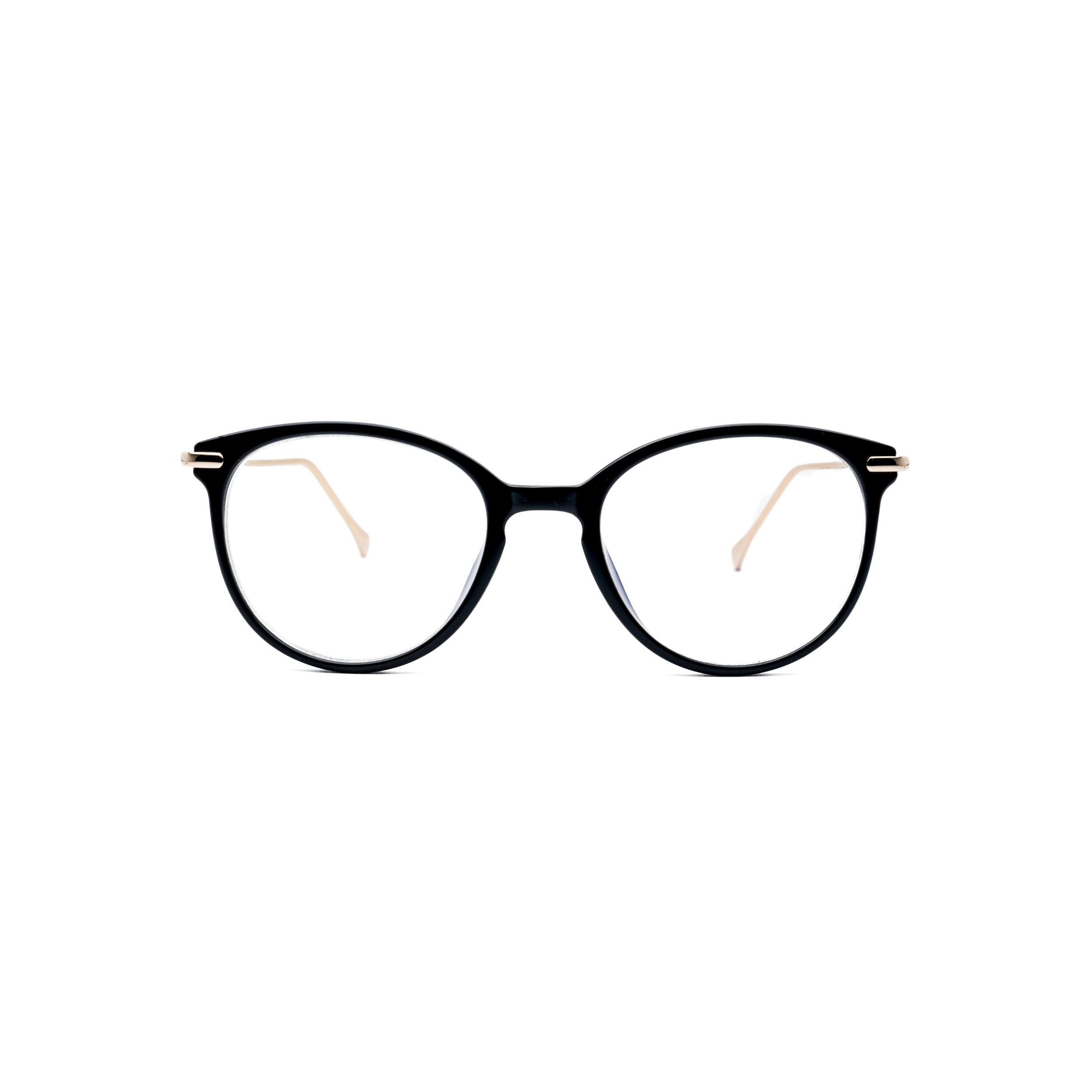 LadyBoss Icons eyeglasses in Black, front view #frame color_black