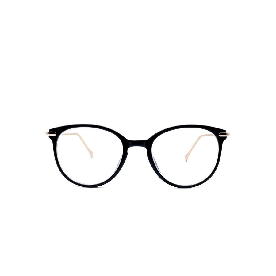 LadyBoss Icons eyeglasses in Black, front view #frame color_black