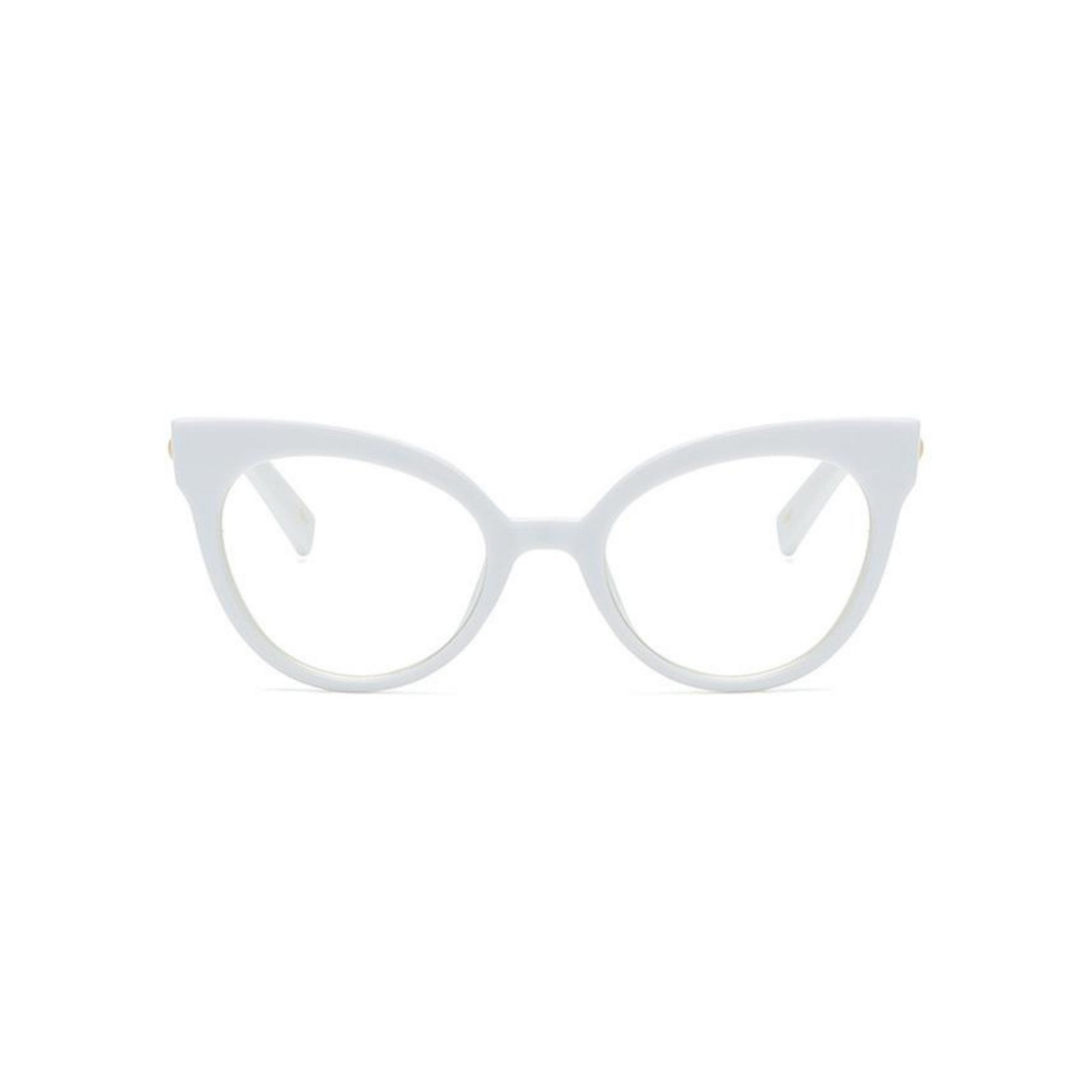LadyBoss Showstoppers eyeglasses in White, front view #frame color_white