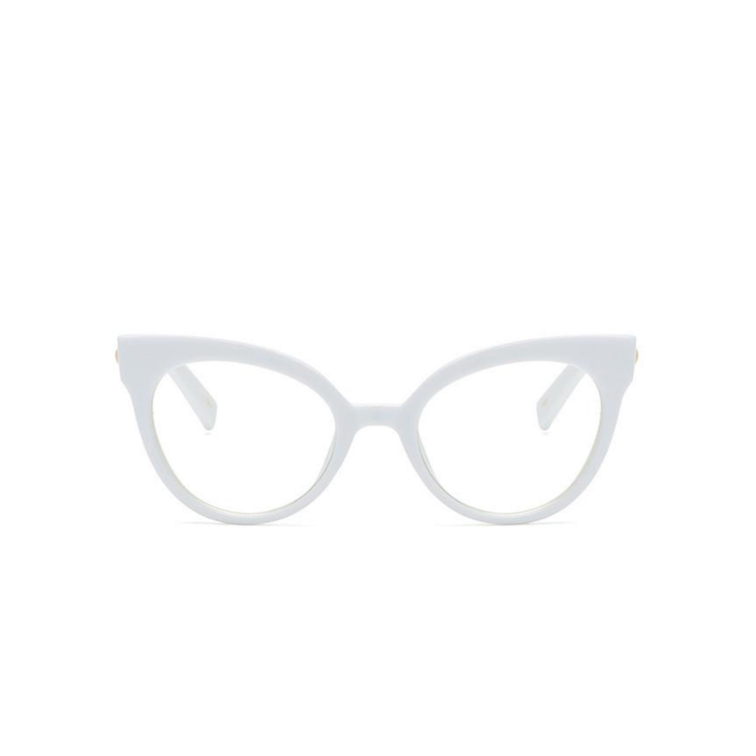 LadyBoss Showstoppers eyeglasses in White, front view #frame color_white