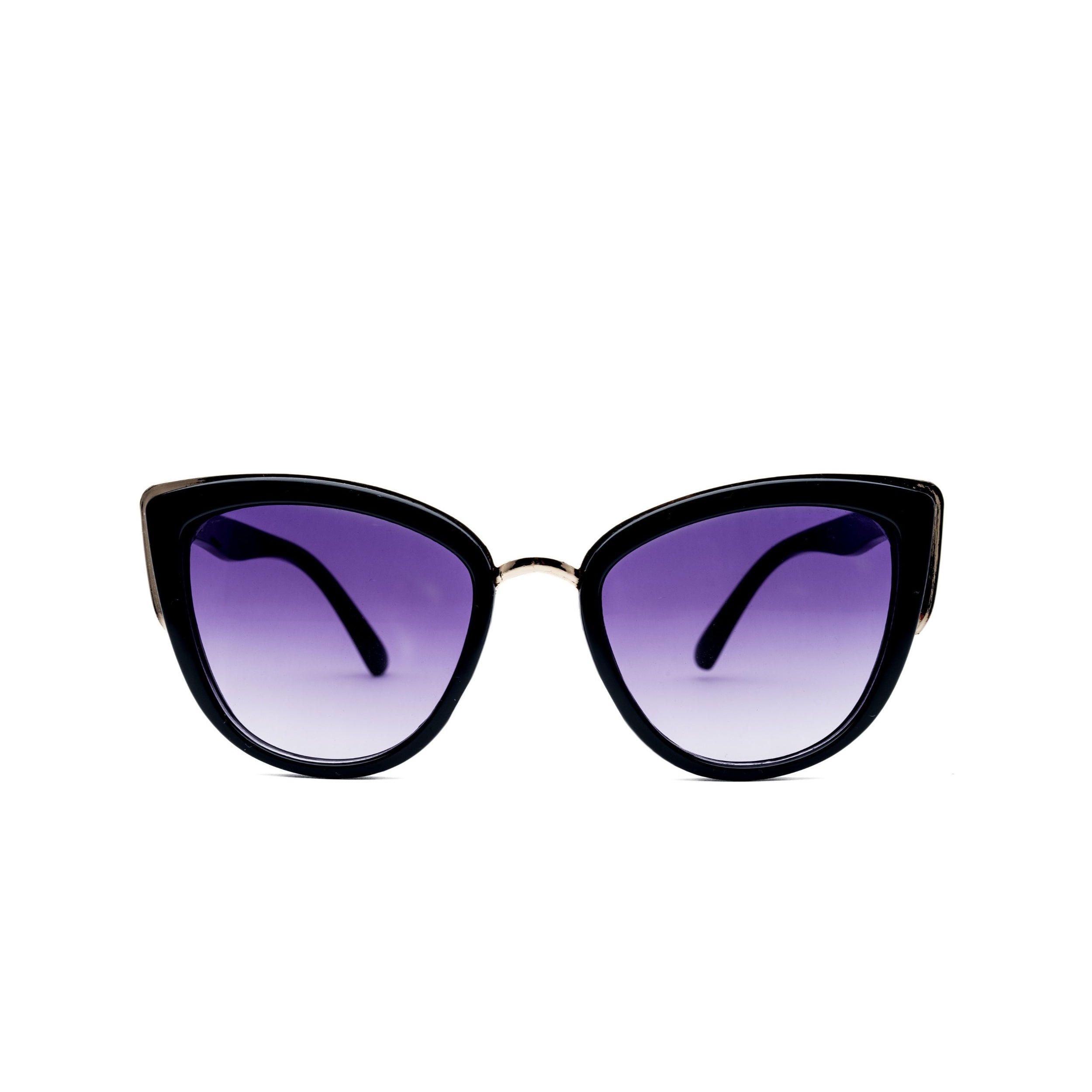 LadyBoss Contours sunglasses in Black, front view #frame color_black
