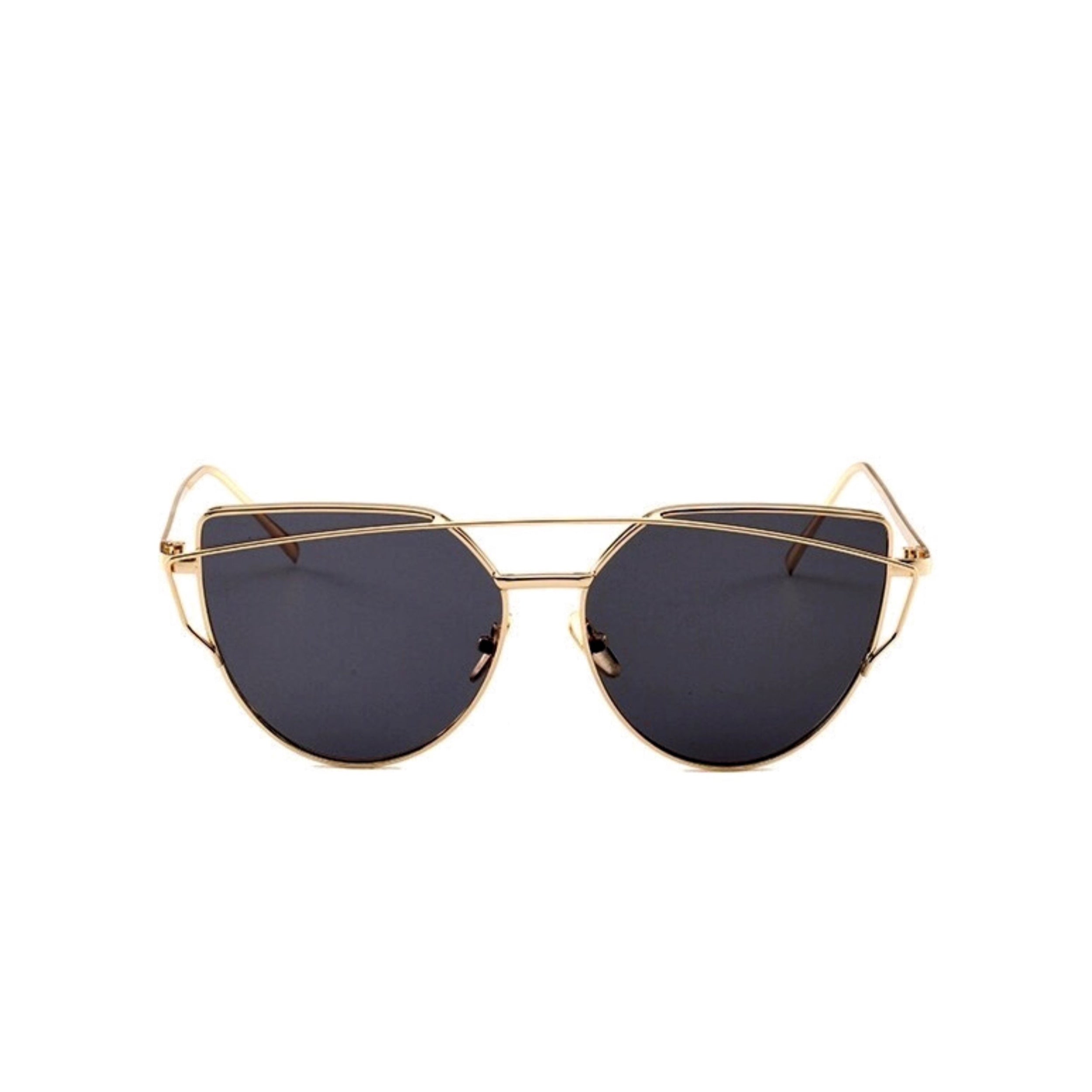 LadyBoss Goldens sunglasses in Black, front view #frame color_black