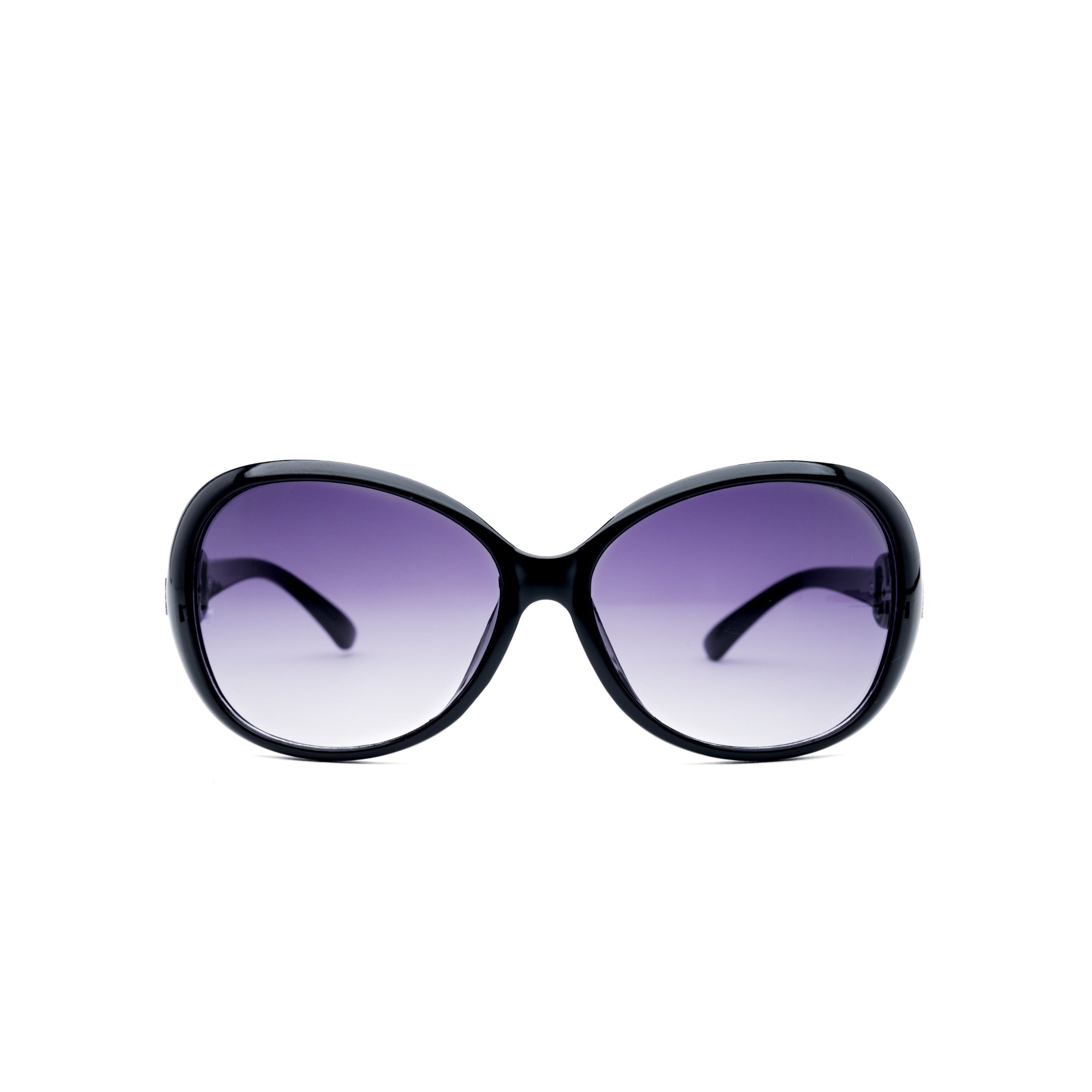 LadyBoss Spectacles sunglasses in Black, front view #frame color_black