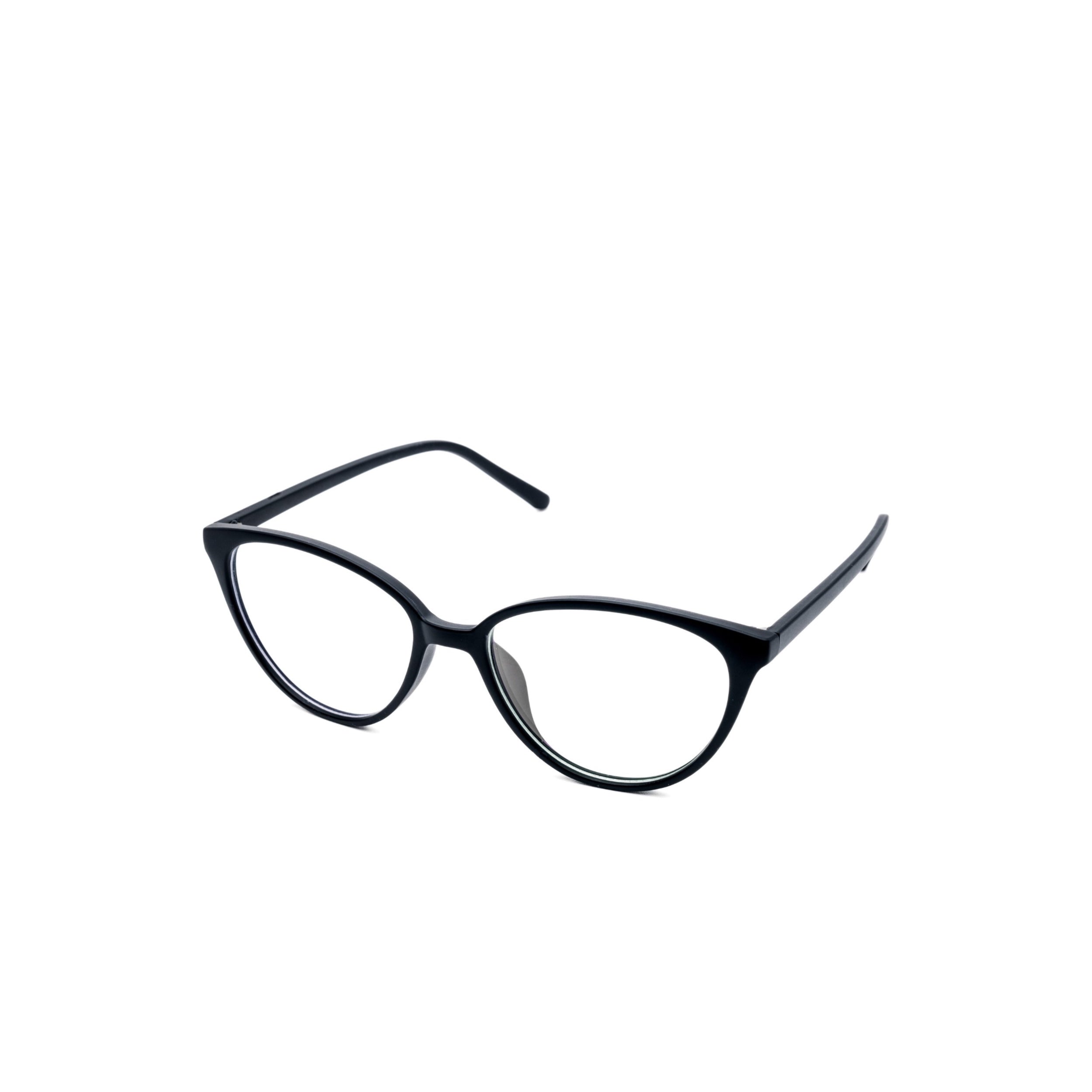 LadyBoss Bombshells eyeglasses in Black, angled view #frame color_black