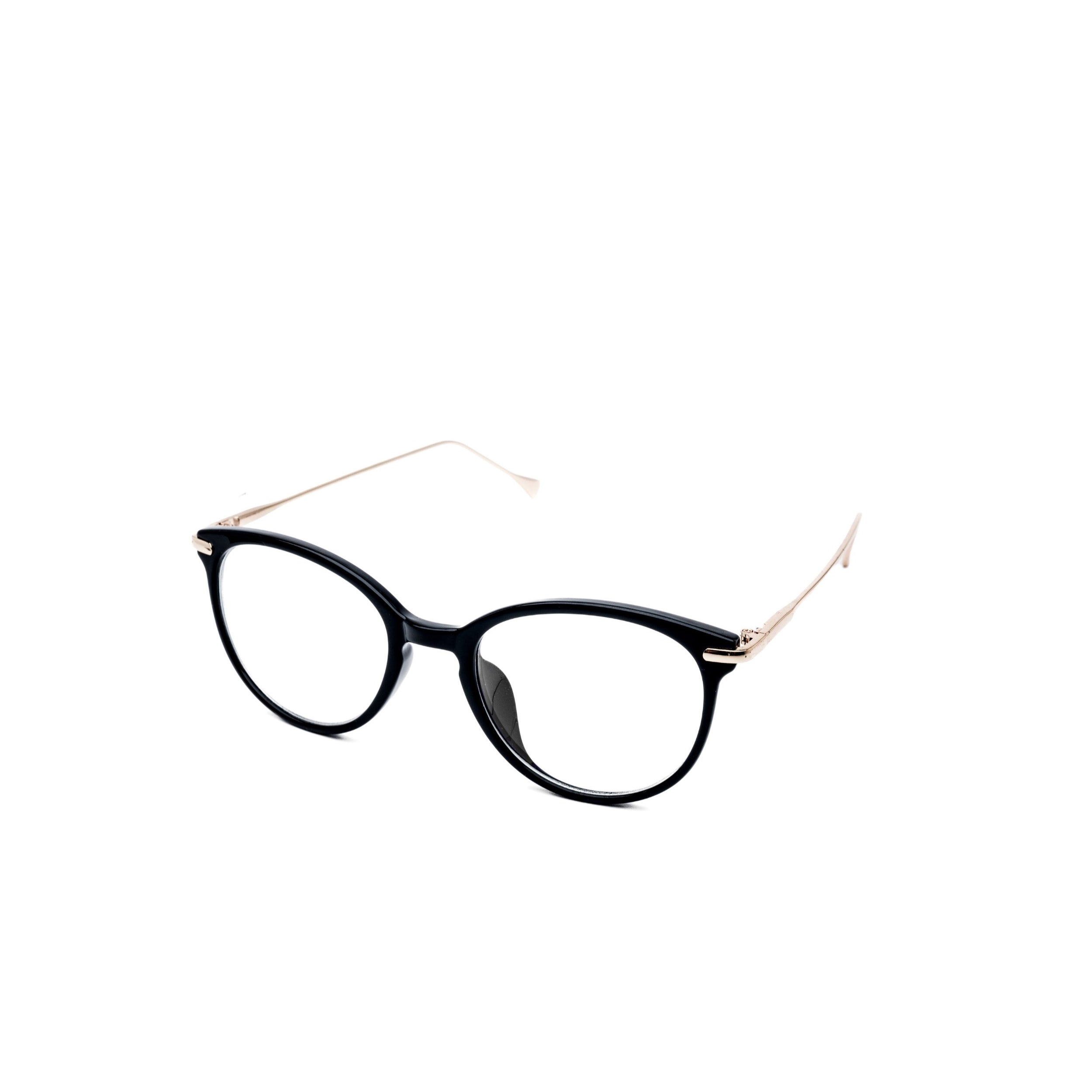 LadyBoss Icons eyeglasses in Black, angled view #frame color_black