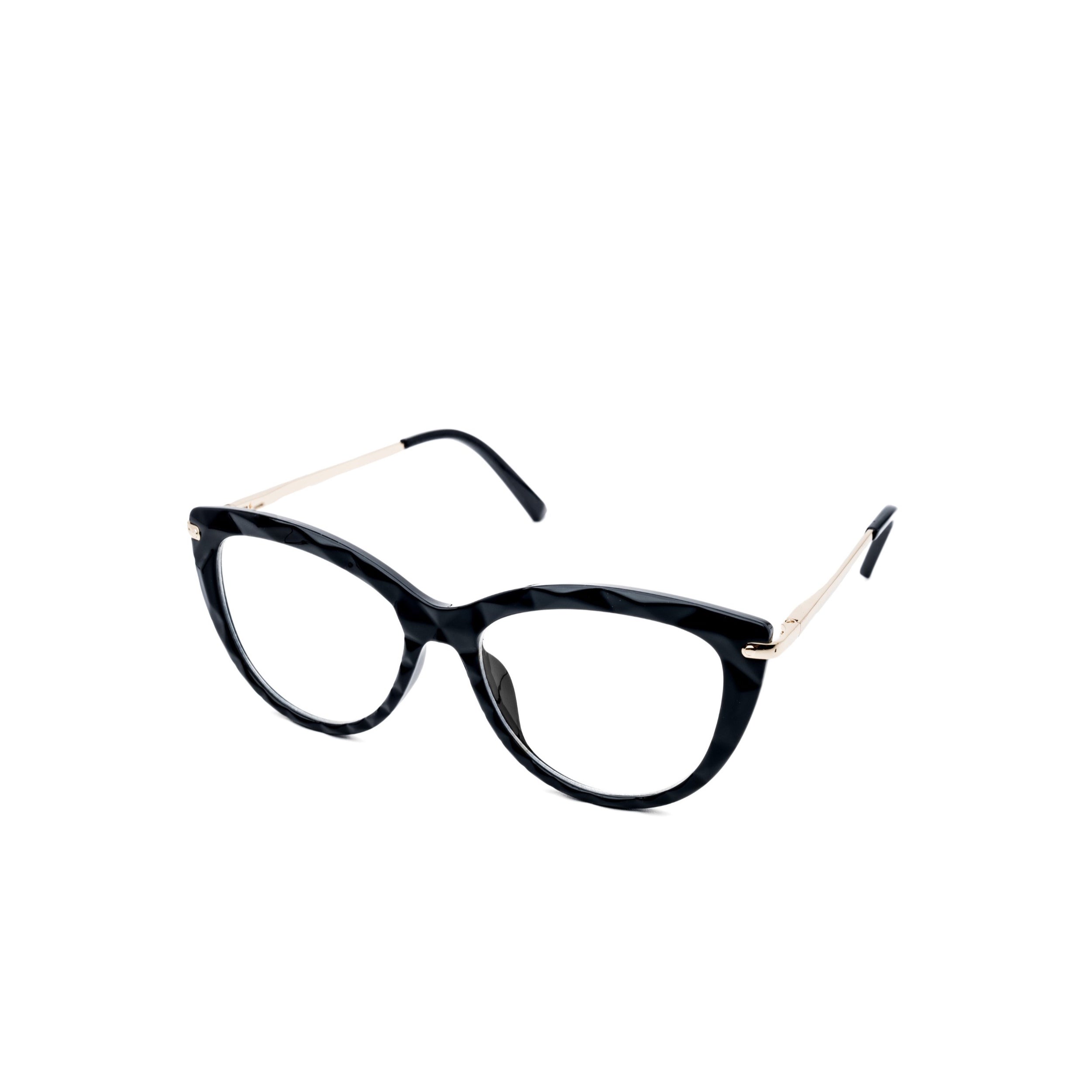 LadyBoss Magniques eyeglasses in Black, angled view #frame color_black