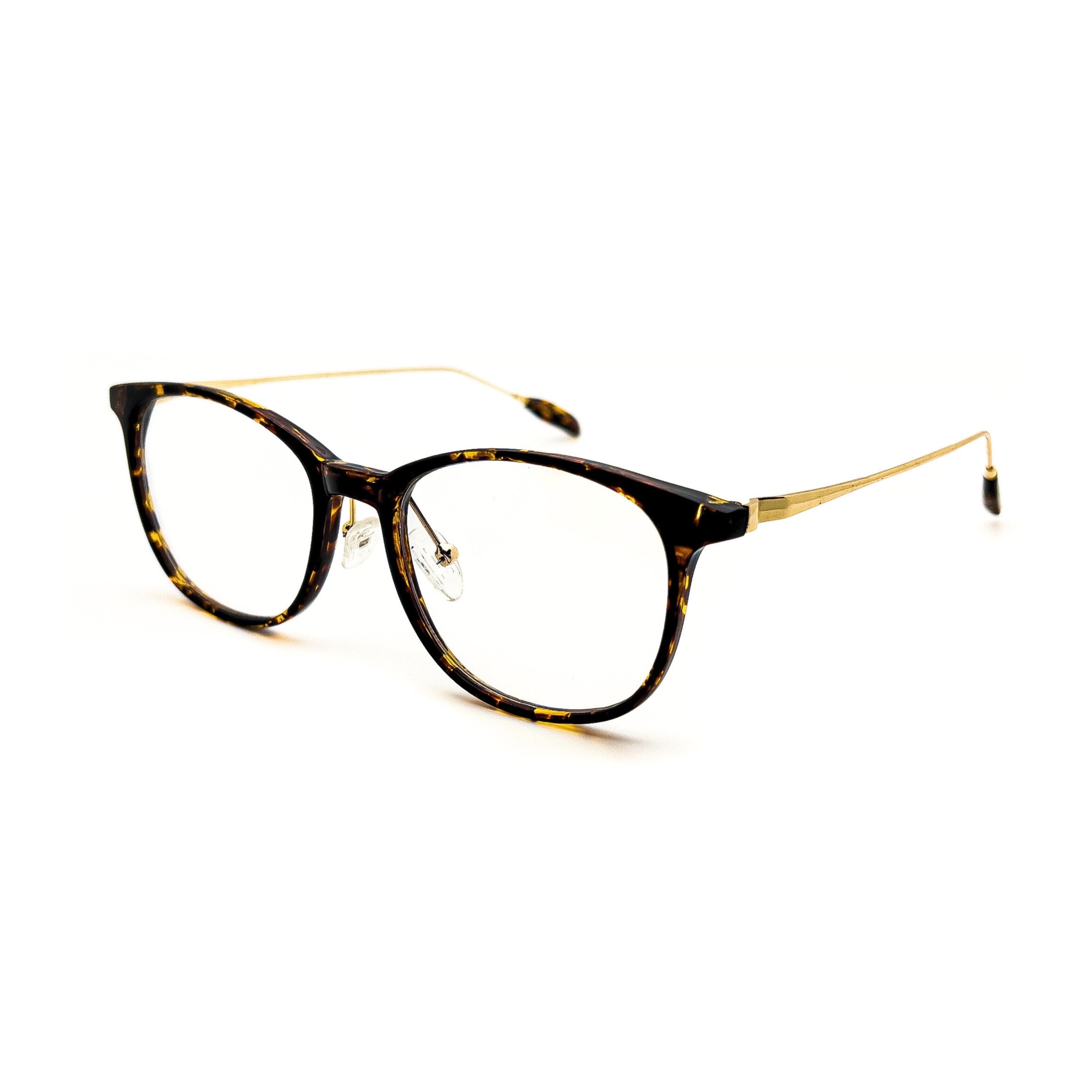 LadyBoss Minimals eyeglasses in Leopard, angled view #frame color_leopard