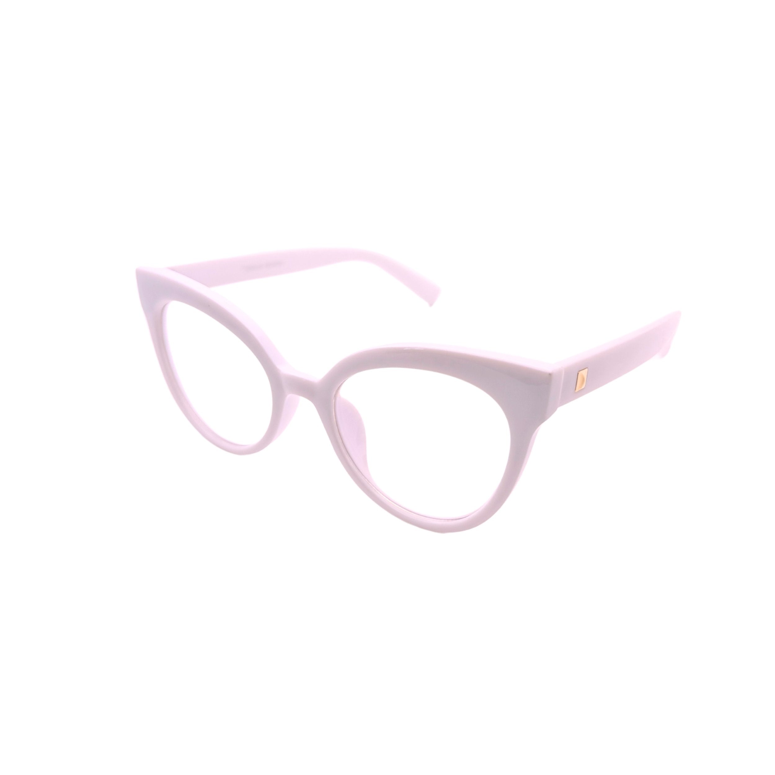 LadyBoss Showstoppers eyeglasses in White, angled view #frame color_white