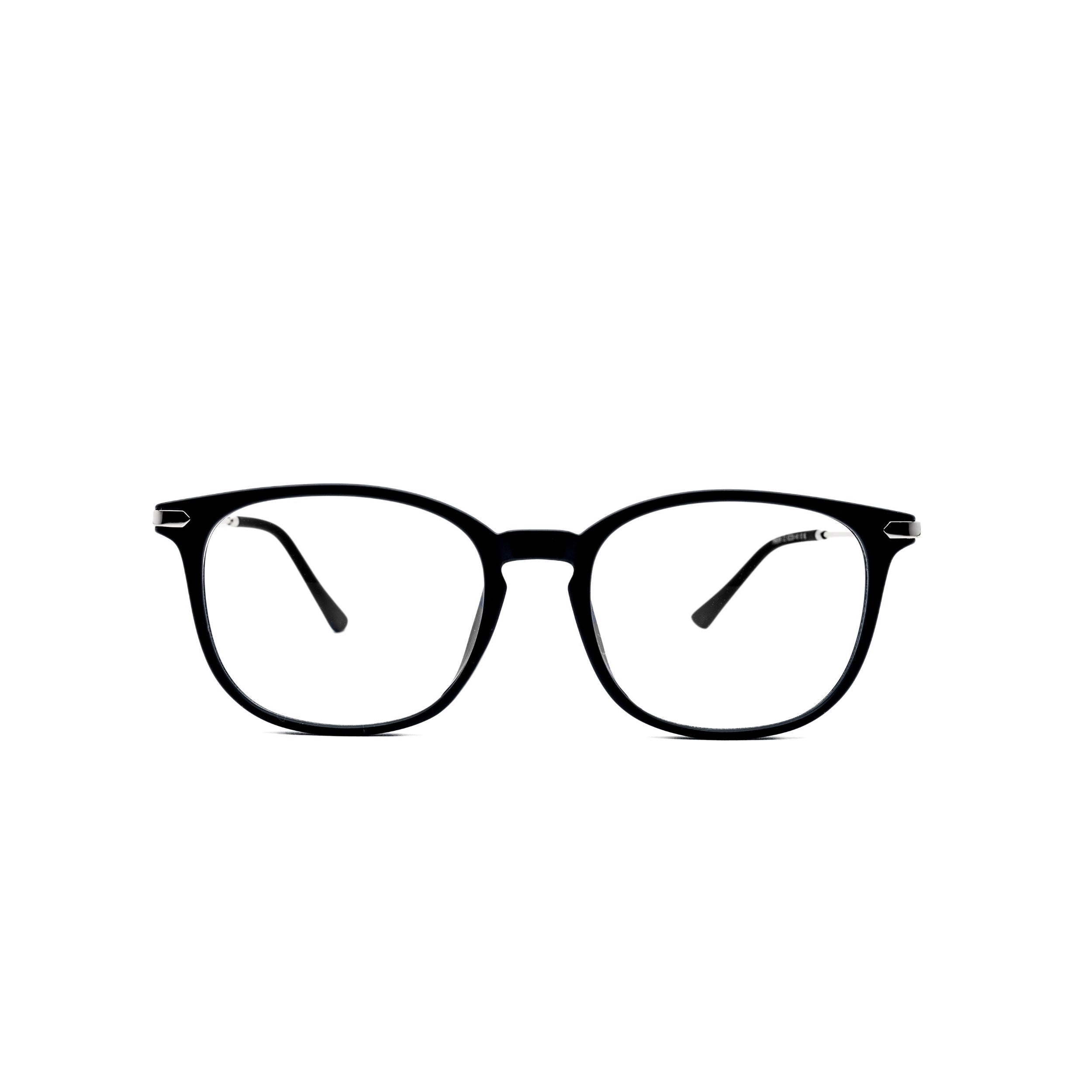 LadyBoss Classics eyeglasses in Matte Black & Silver Metal, front view #frame color_Matte Black & Silver Metal