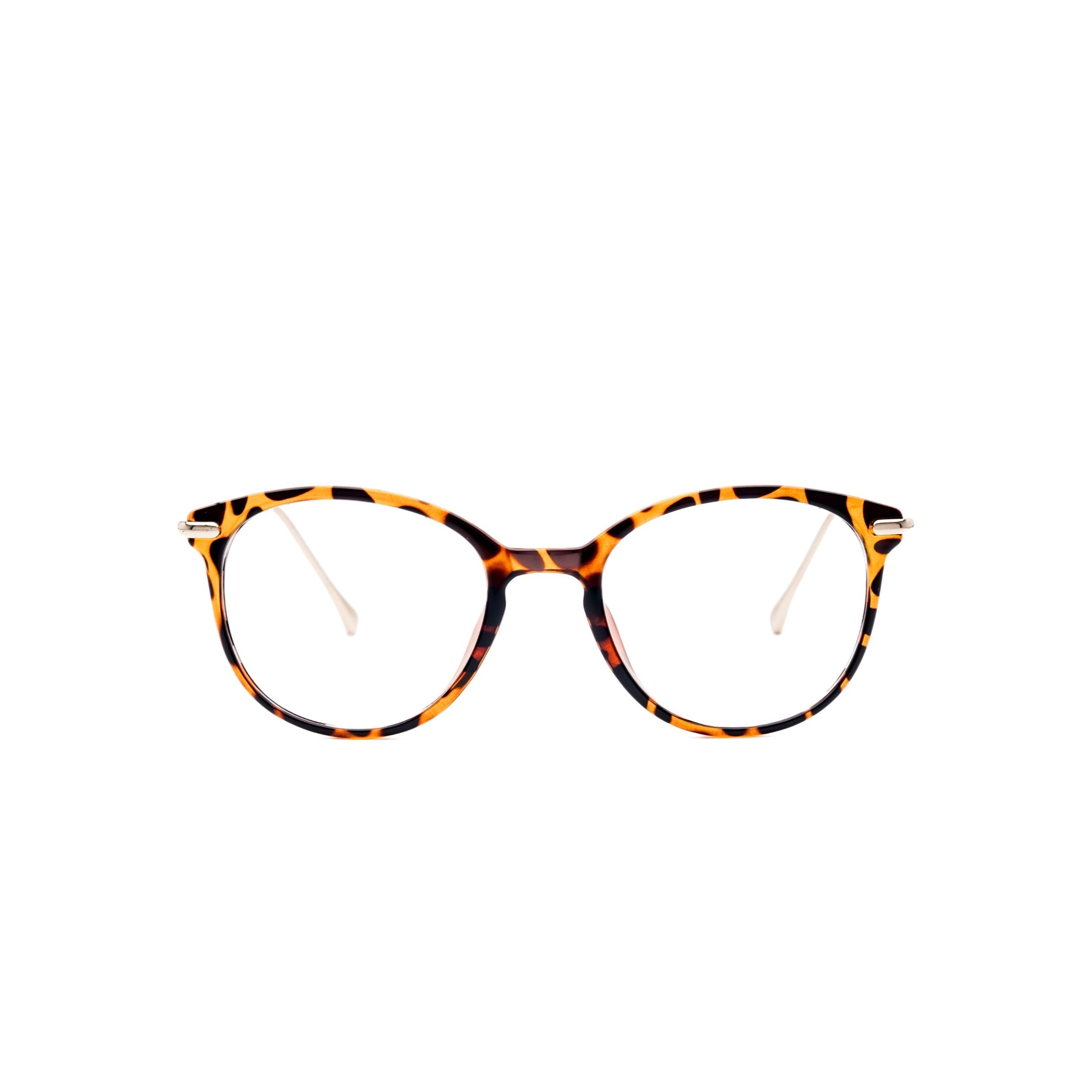 LadyBoss Icons eyeglasses in Leopard, front view #frame color_leopard