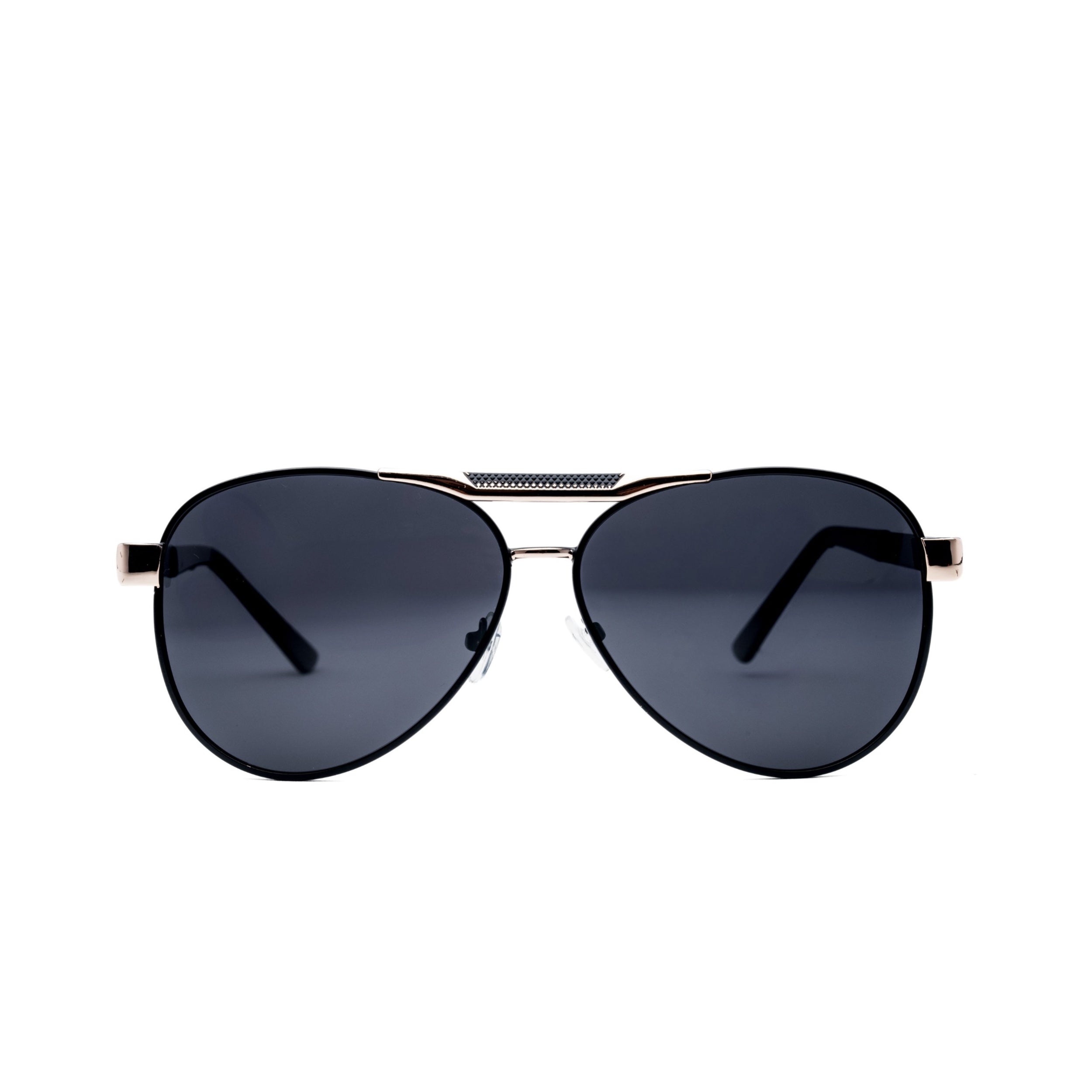 LadyBoss Aviators sunglasses in Black & Gold, front view #frame color_black & gold