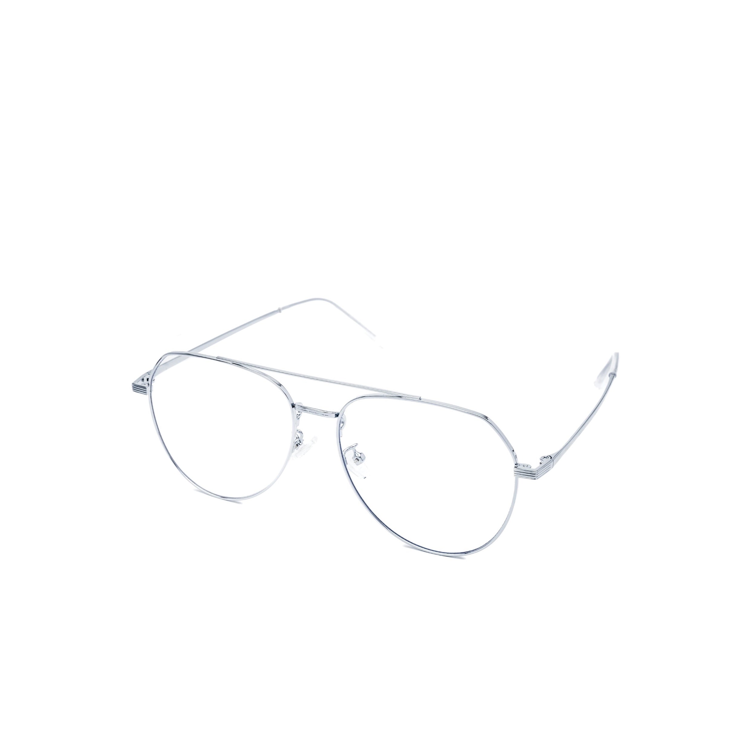 LadyBoss Evocatives eyeglasses in Silver, angled view #frame color_silver