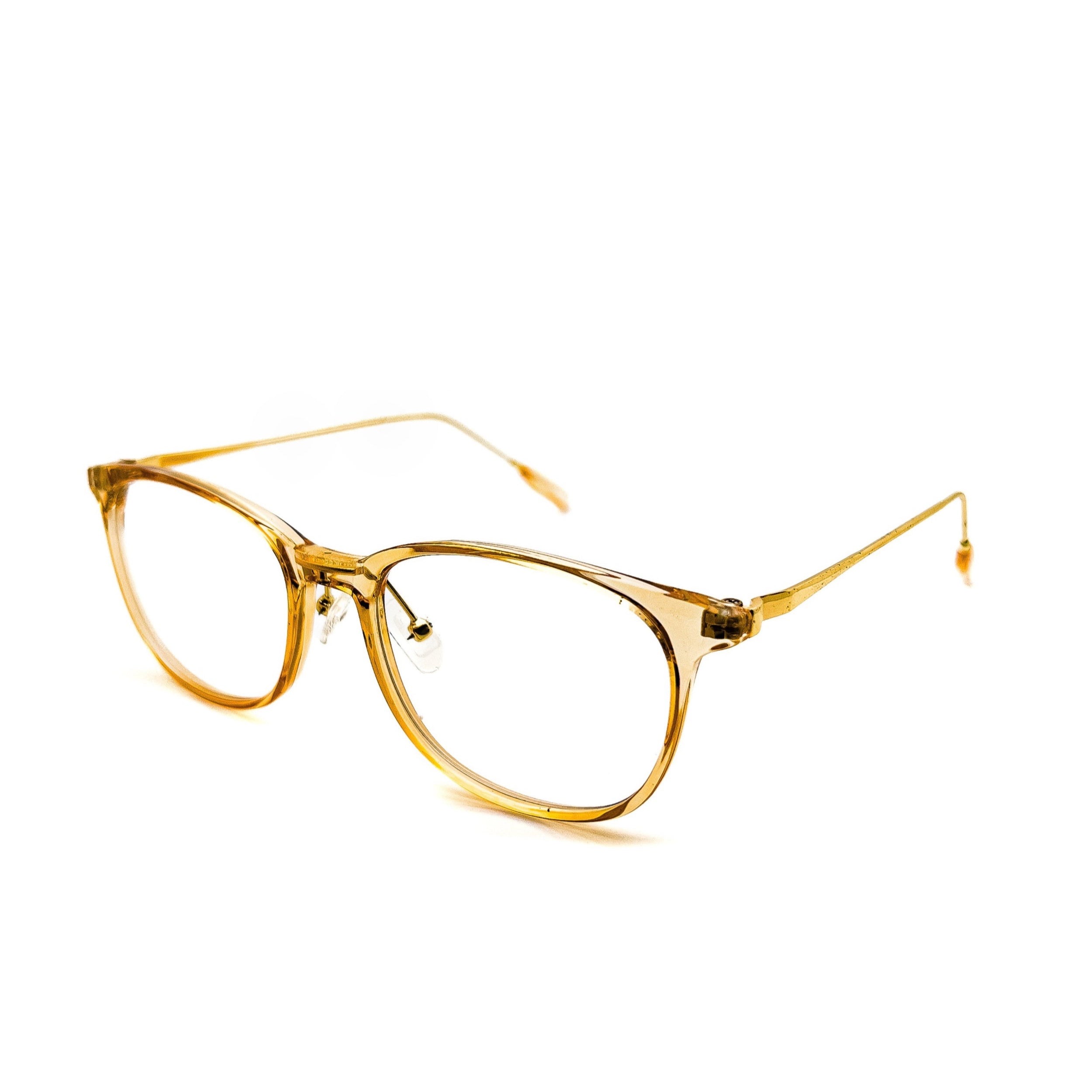 LadyBoss Minimals eyeglasses in Coffee, angled view #frame color_Coffee
