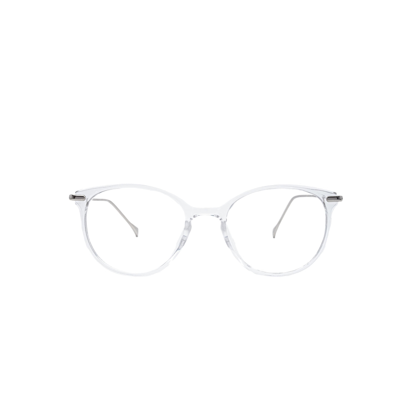 LadyBoss Icons eyeglasses in Clear & Silver Metal, front view