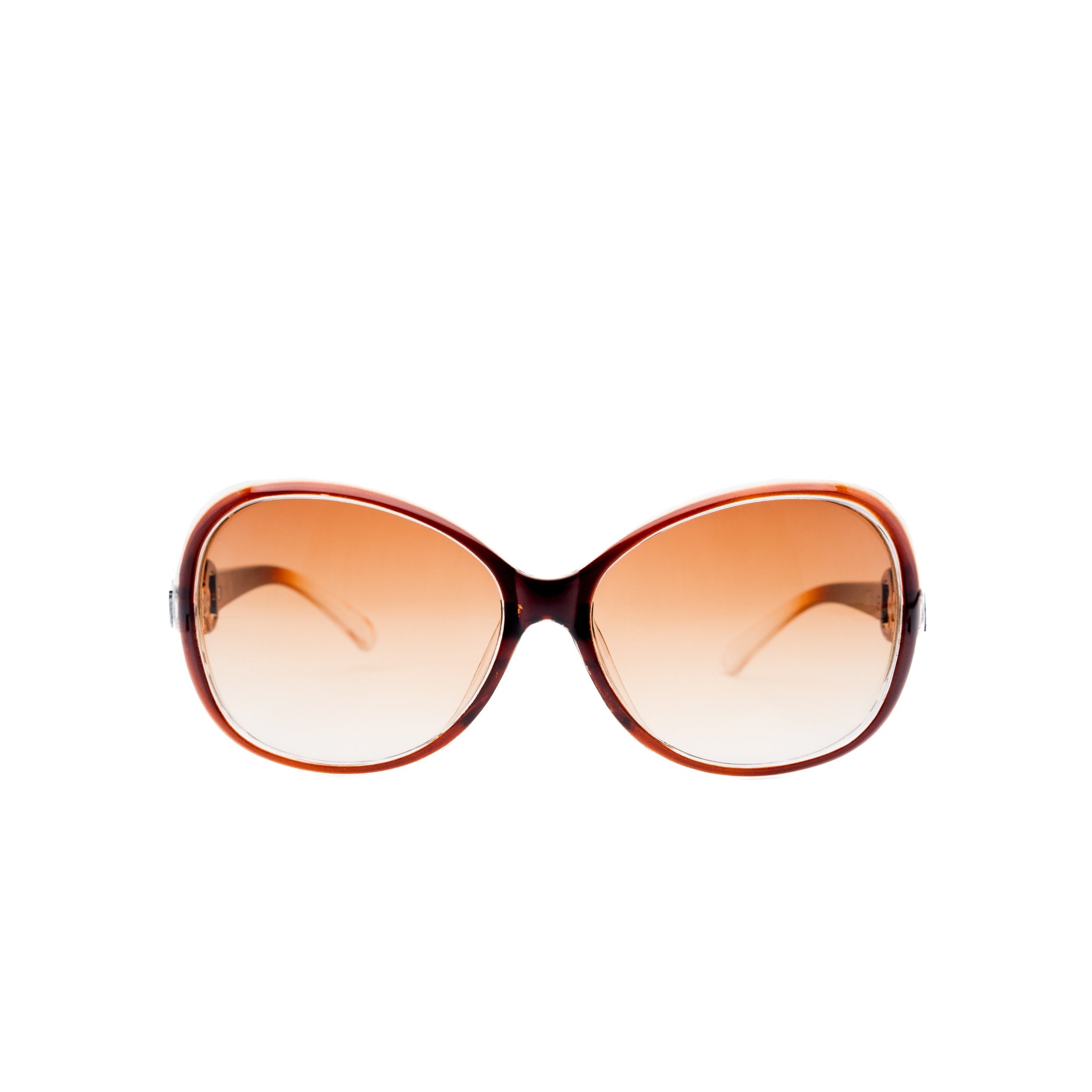 LadyBoss Spectacles sunglasses in Amber, front view #frame color_amber
