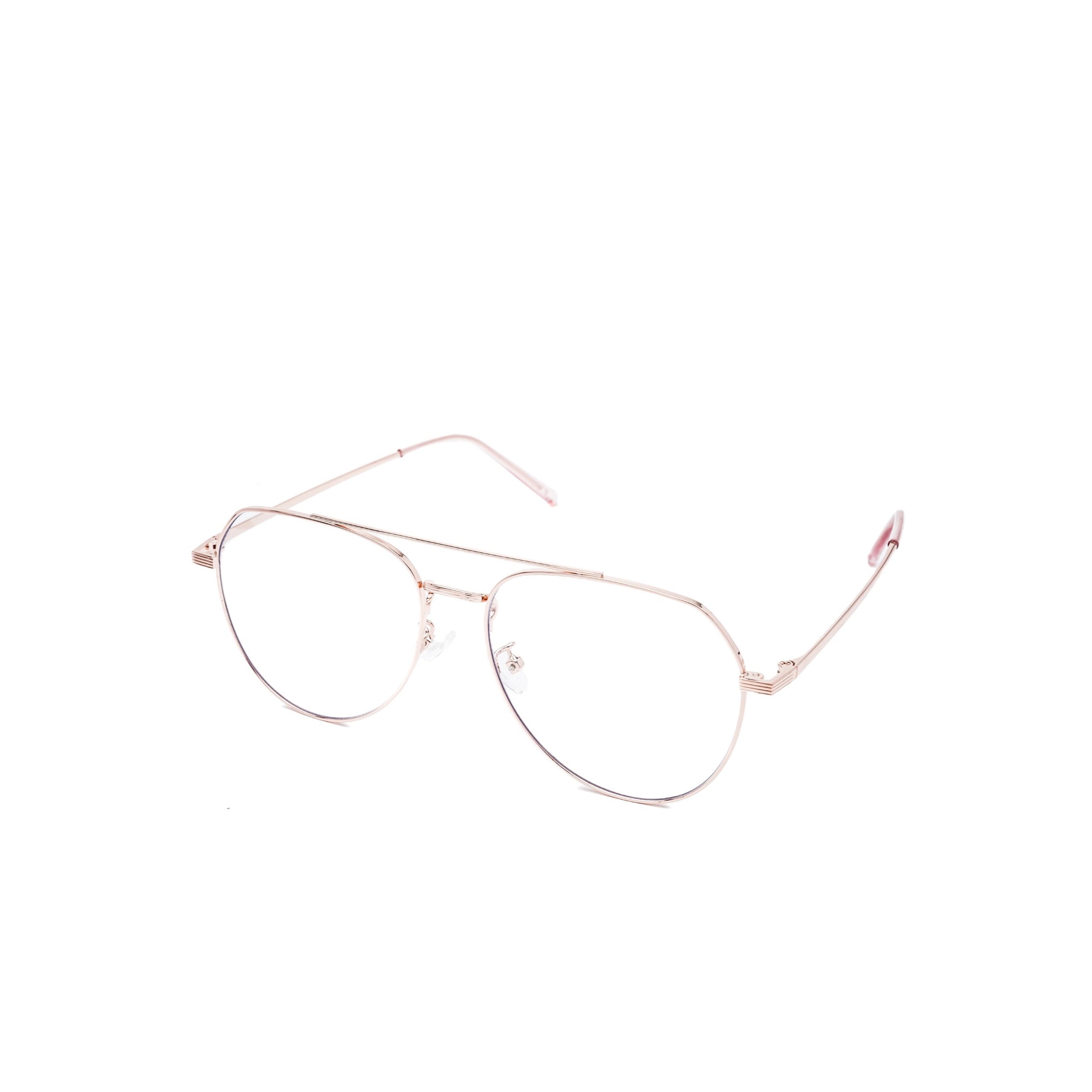 LadyBoss Evocatives eyeglasses in Rose Gold, angled view #frame color_rose gold