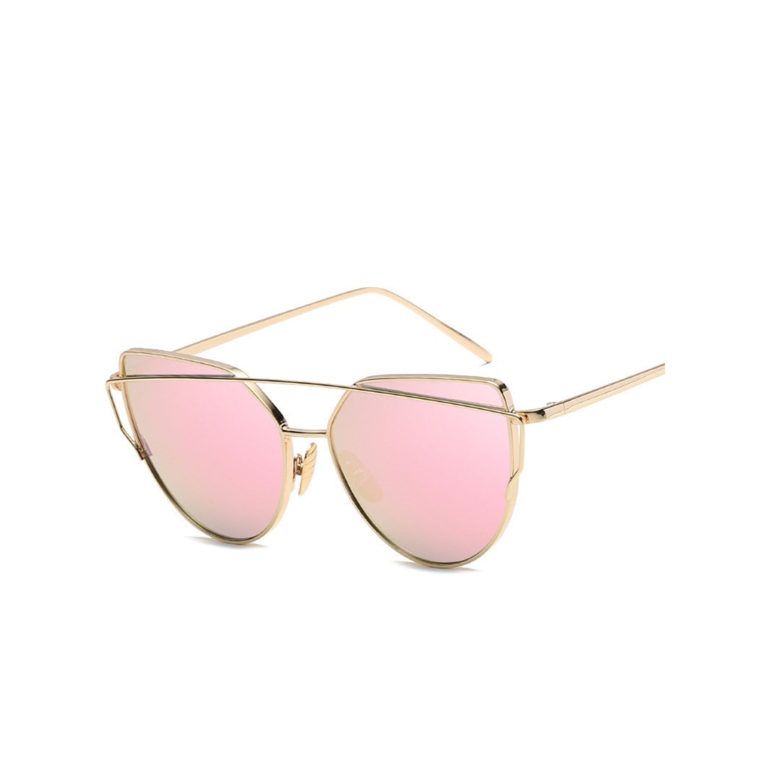 LadyBoss Goldens sunglasses in Rose Gold, angled view #frame color_rose gold