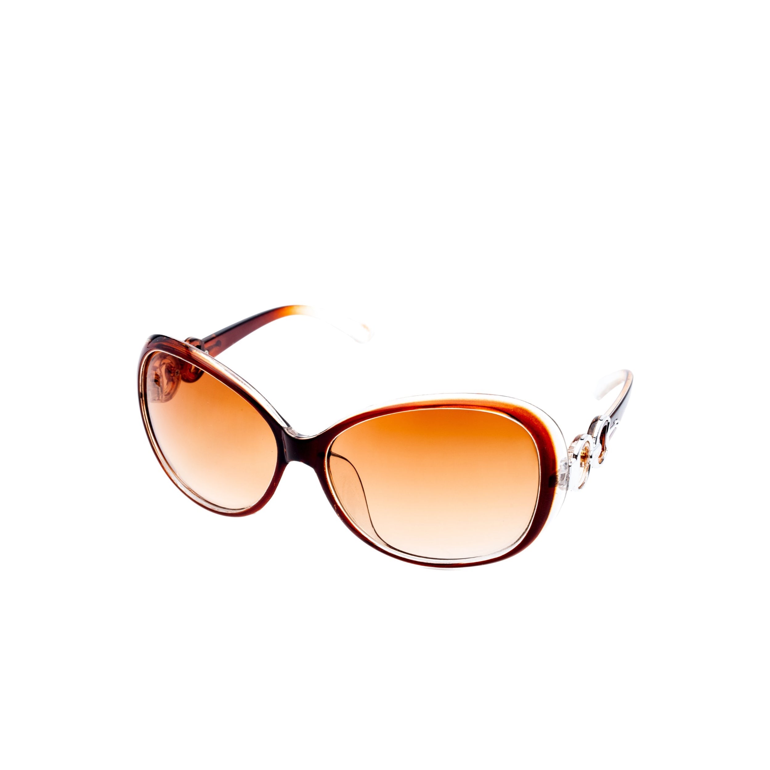LadyBoss Spectacles sunglasses in Amber, angled view #frame color_amber