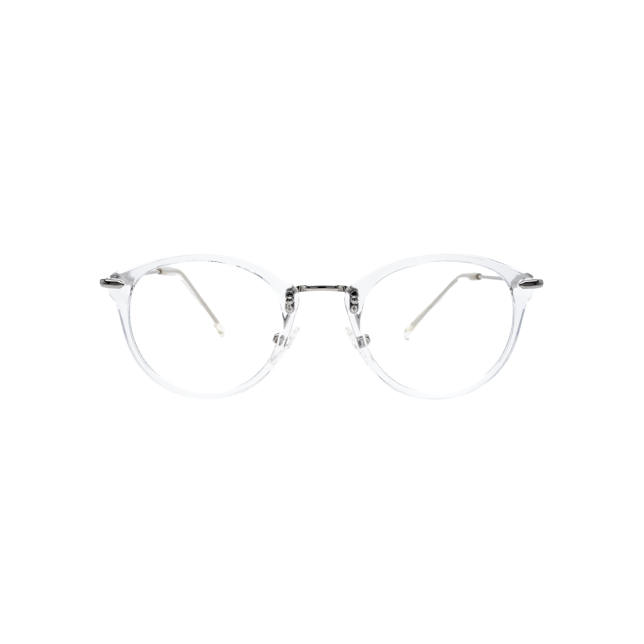 LadyBoss Visionaries eyeglasses in Crystal Clear, front view #frame color_Crystal Clear