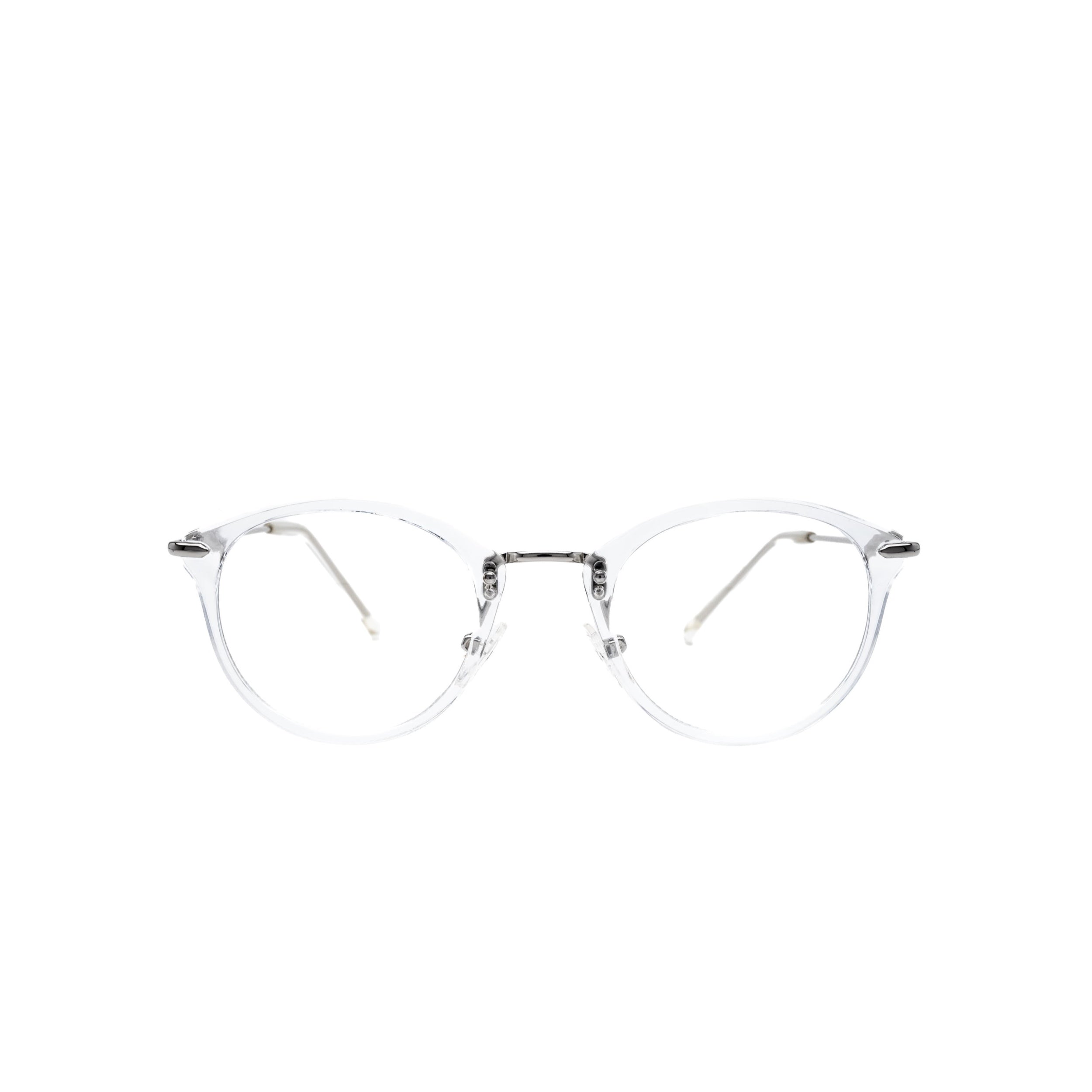 LadyBoss Visionaries eyeglasses in Crystal Clear, front view #frame color_Crystal Clear