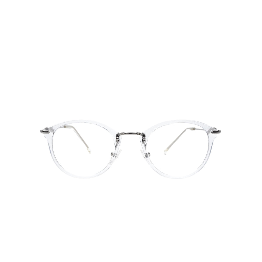 LadyBoss Visionaries eyeglasses in Crystal Clear, front view #frame color_crystal clear