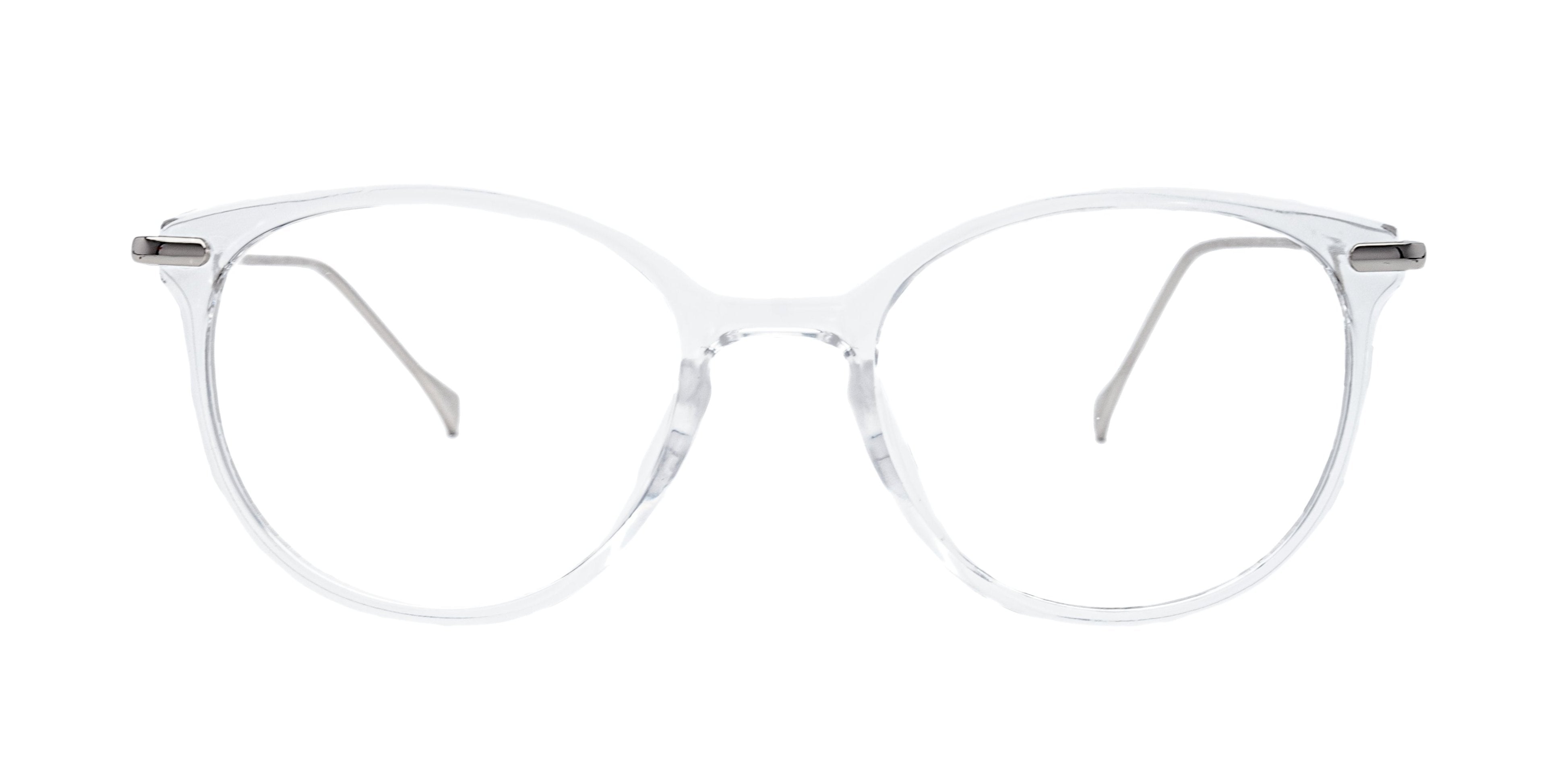 #frame color_clear & silver metal