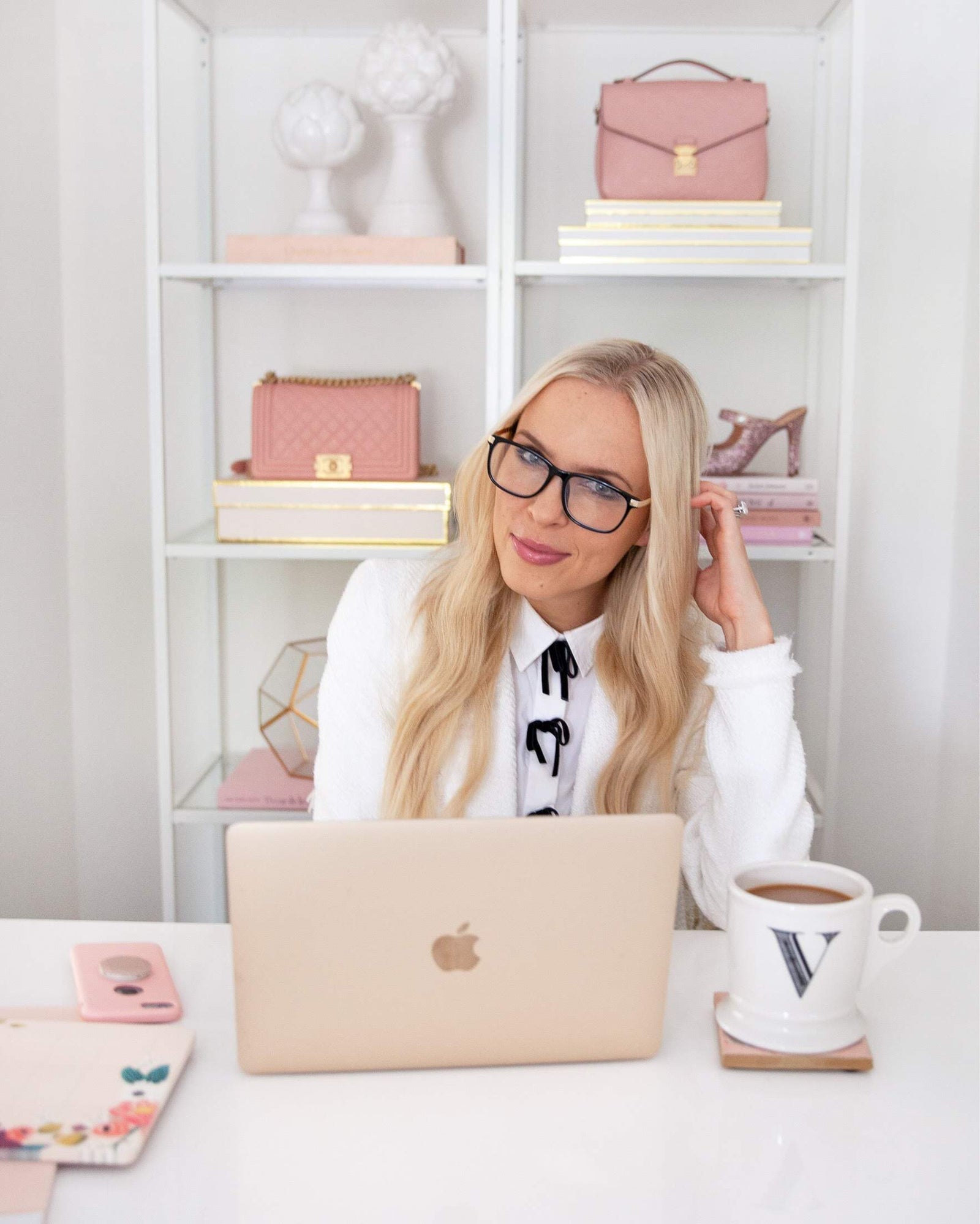 Model wearing LadyBoss Dimensions eyeglasses in Black