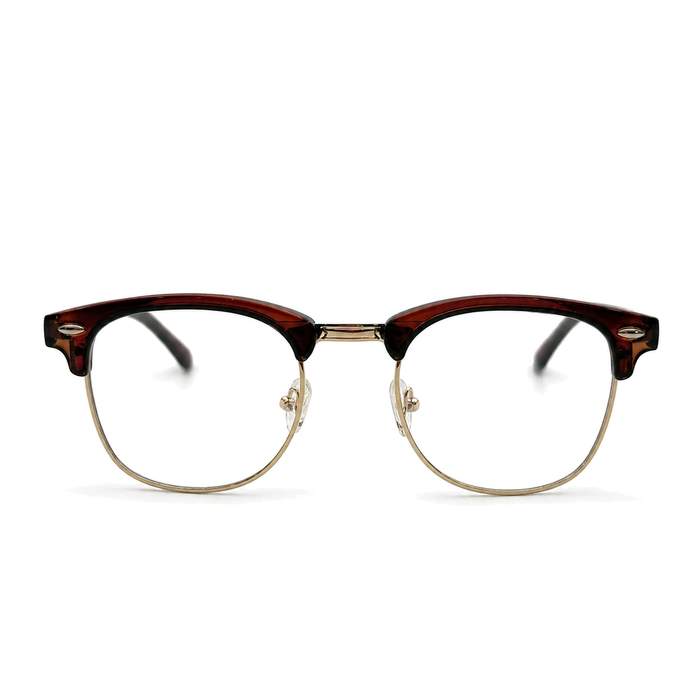 LadyBoss Alphas eyeglasses in Mahogany, front view