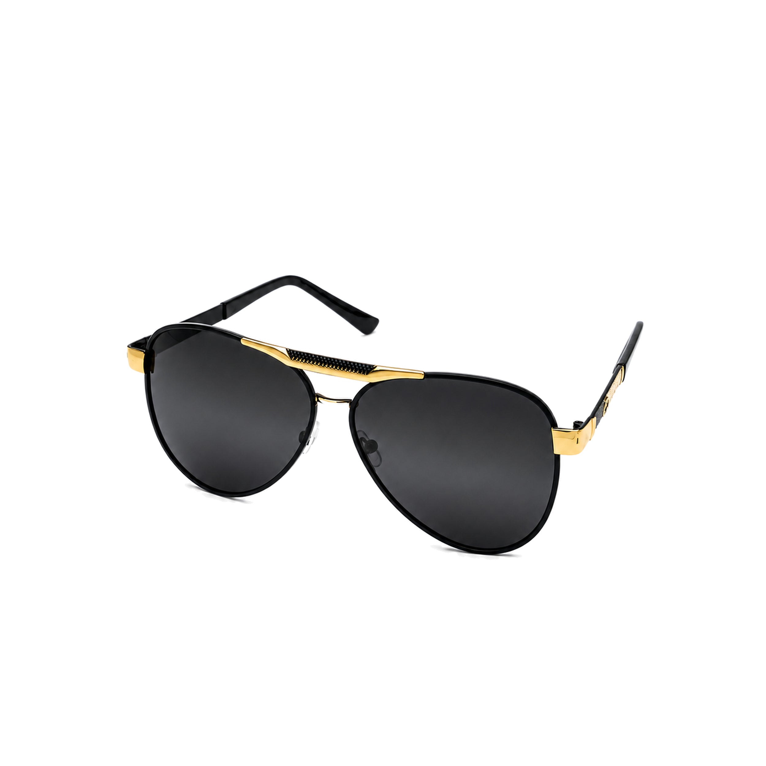 LadyBoss Aviators sunglasses in Black & Gold, angled view