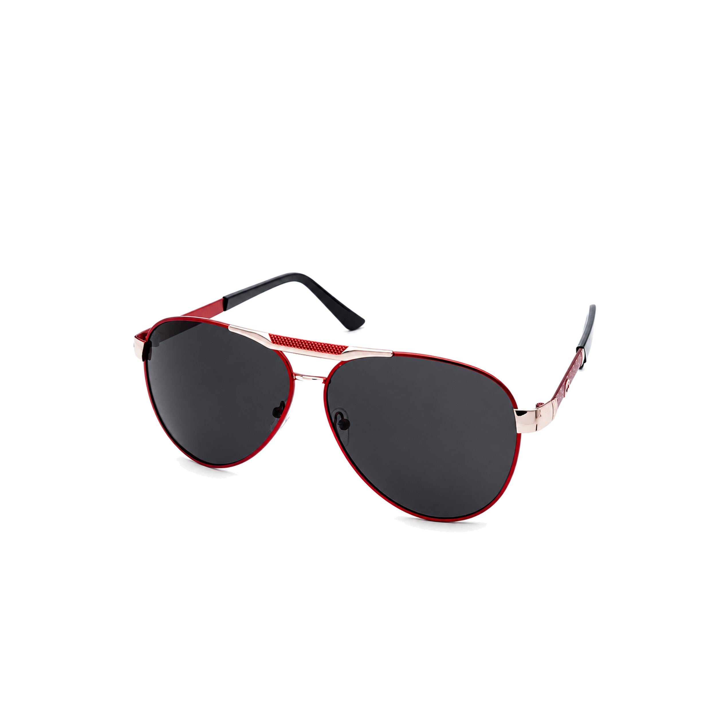 LadyBoss Aviators sunglasses in Black & Red, angled view
