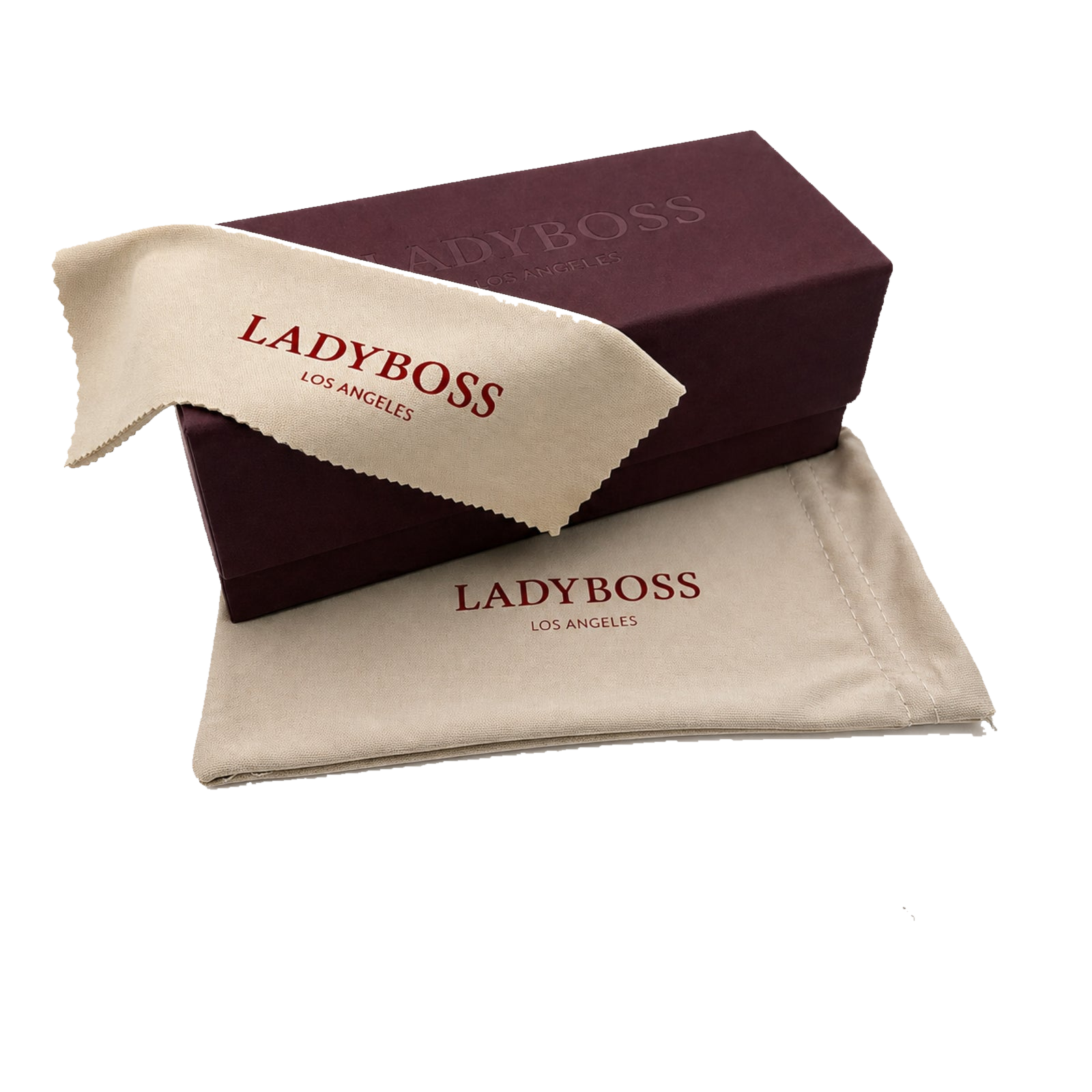 LadyBoss Luxe Kit eyewear case and cleaning set