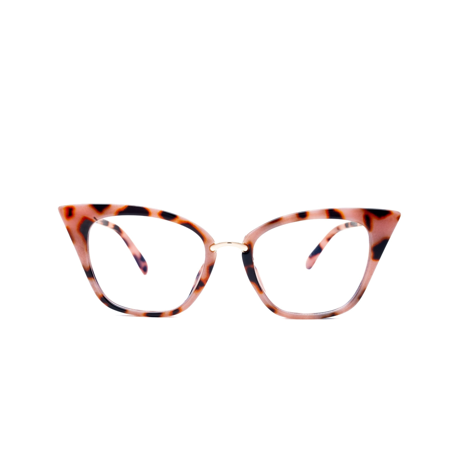 LadyBoss Ethereals eyeglasses in Pink Leopard, front view #frame color_pink leopard