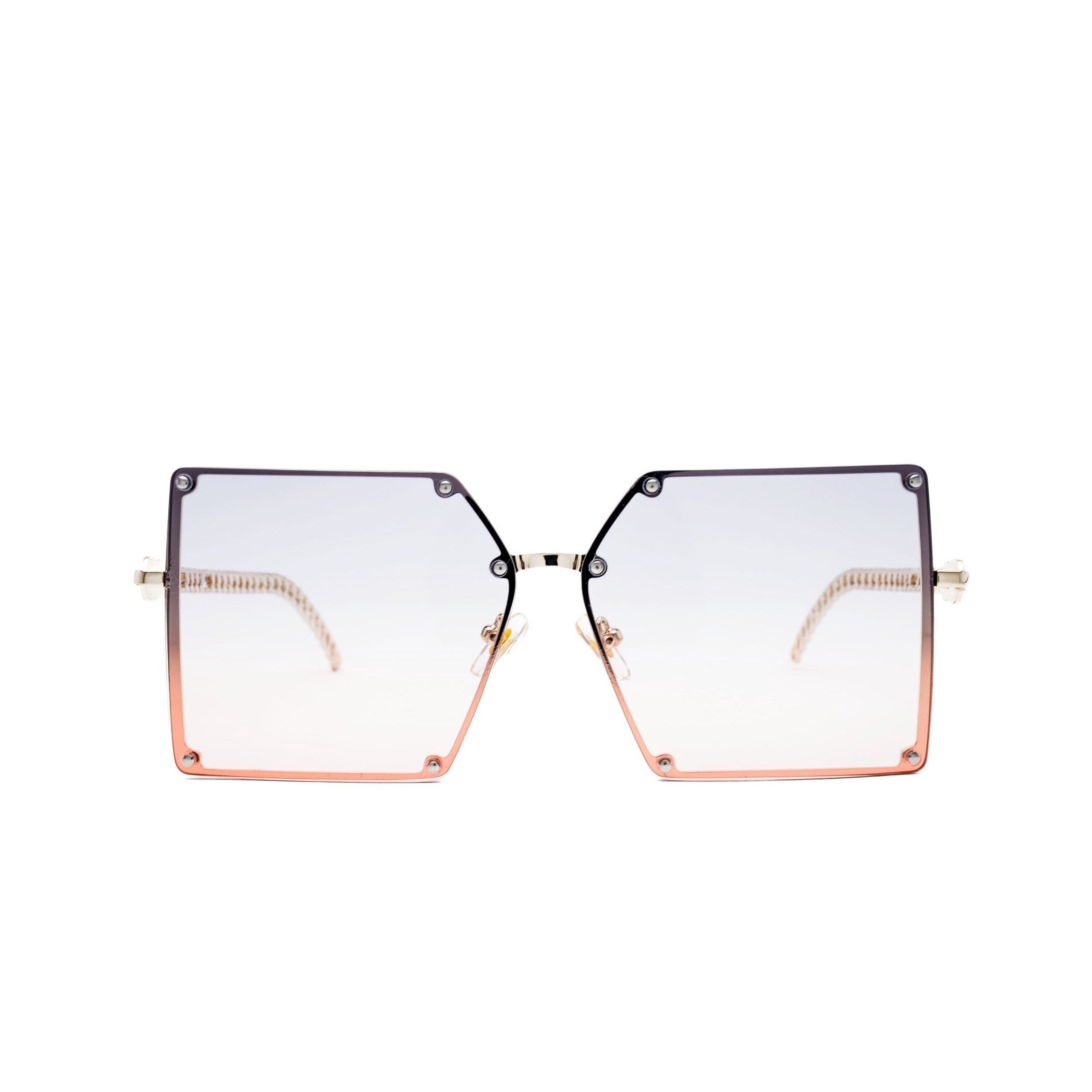 LadyBoss Elevations sunglasses in Powder Blue, front view #frame color_powder blue