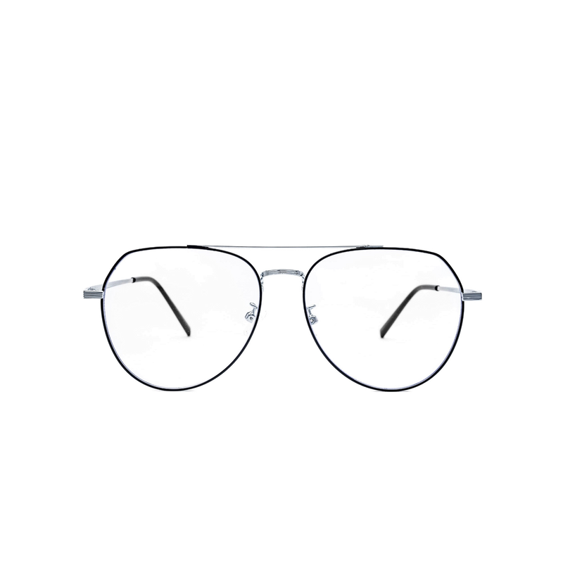 LadyBoss Evocatives eyeglasses in Black & Silver, front view