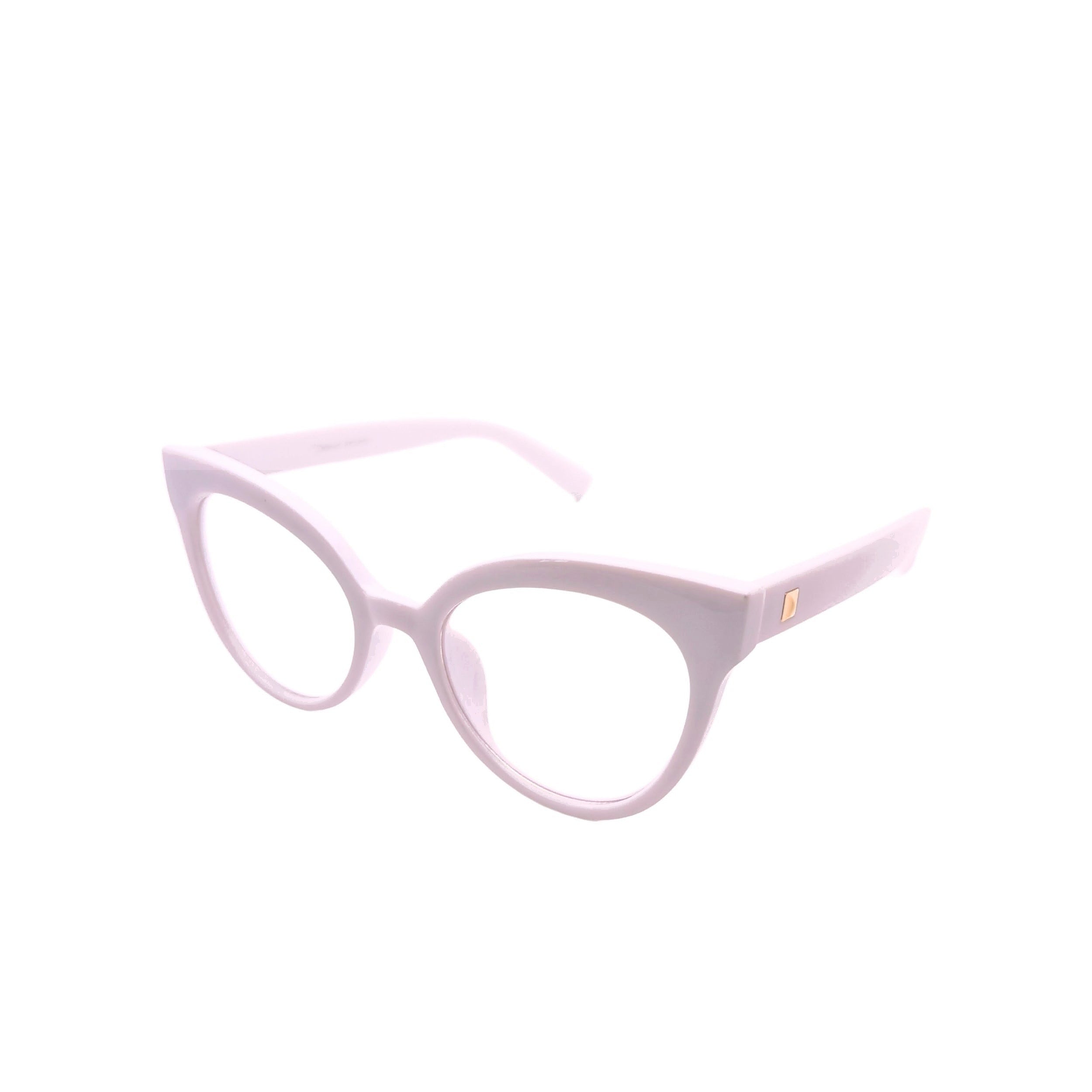 LadyBoss Showstoppers eyeglasses in White, angled view